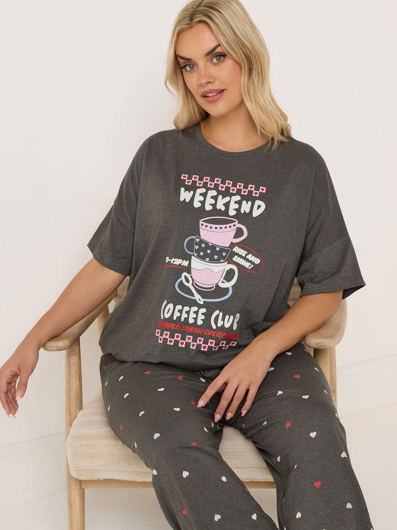  image of yours-curve-weekend-coffee-pyjama-set-brown