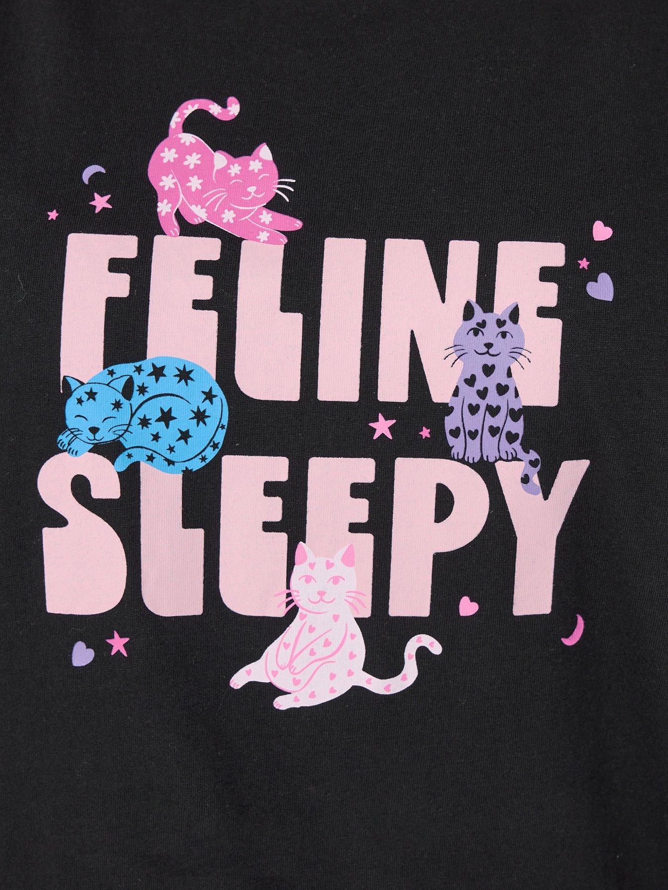  image of yours-curve-feline-sleepy-wide-leg-pyjama-set-black