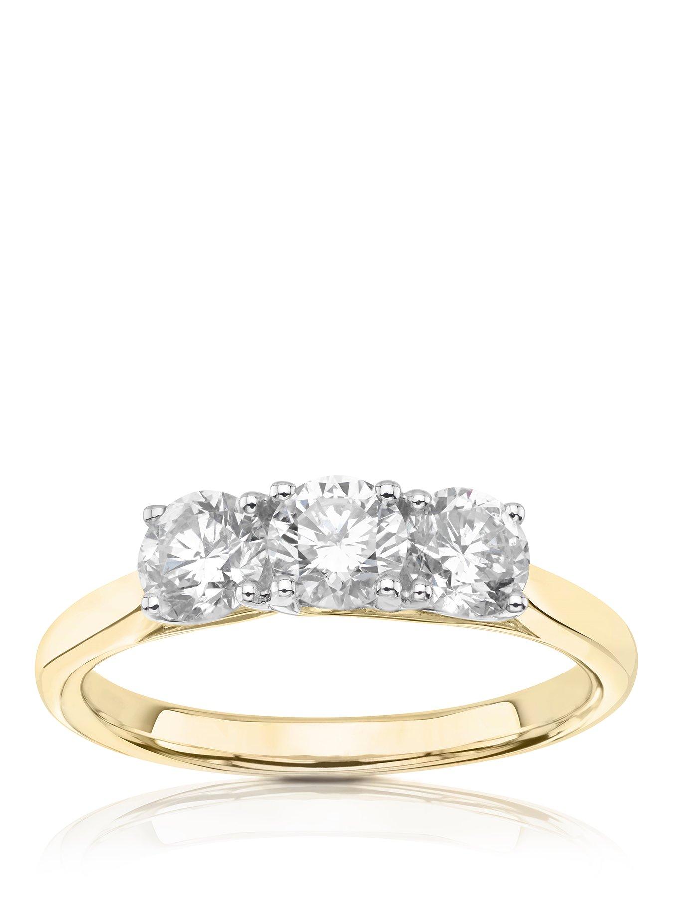 ernest-jones-engagement-ring-18ct-gold-1ct-round-three-stone-diamond-ring