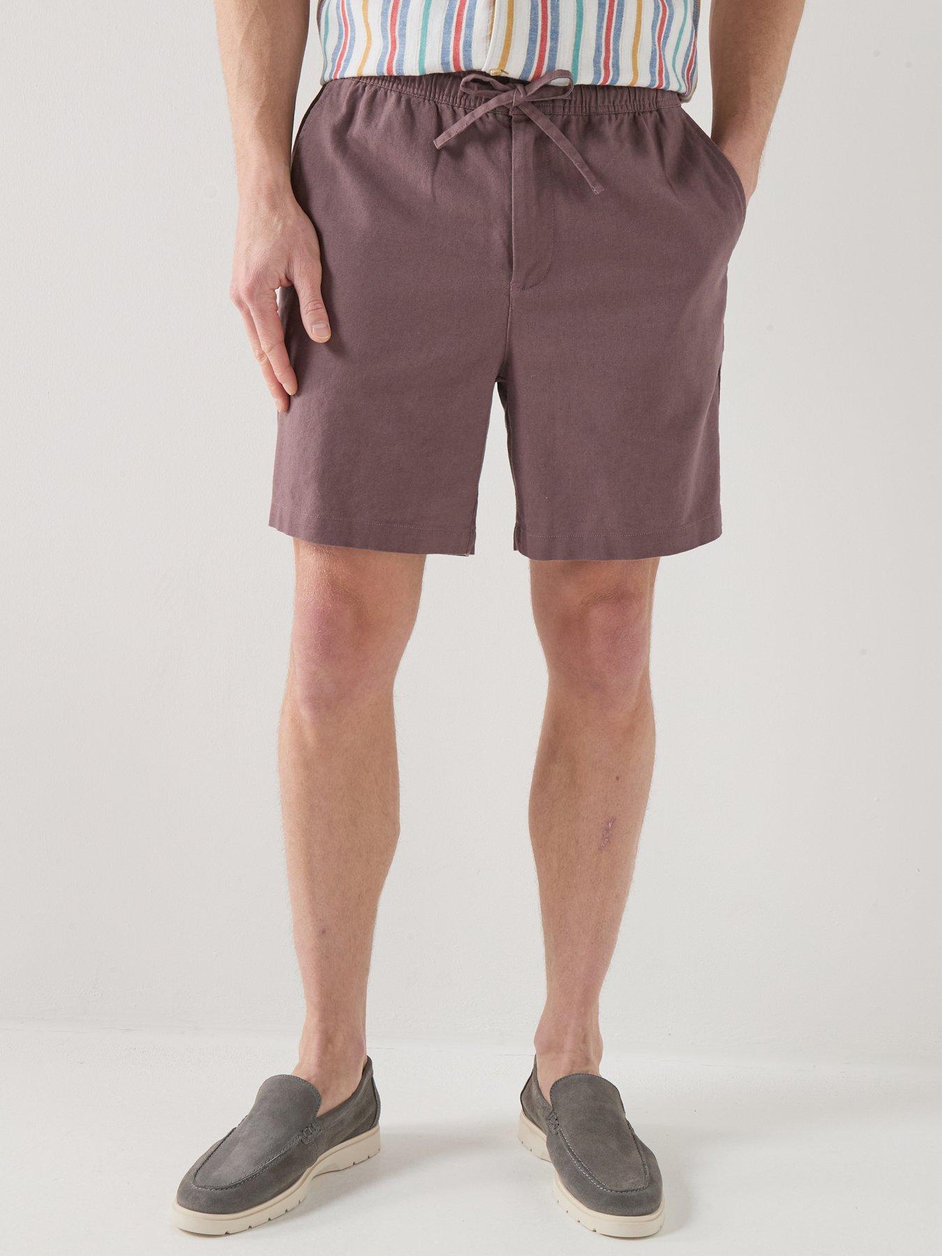 Barbour Cotton Linen Relaxed Shorts - Brown
