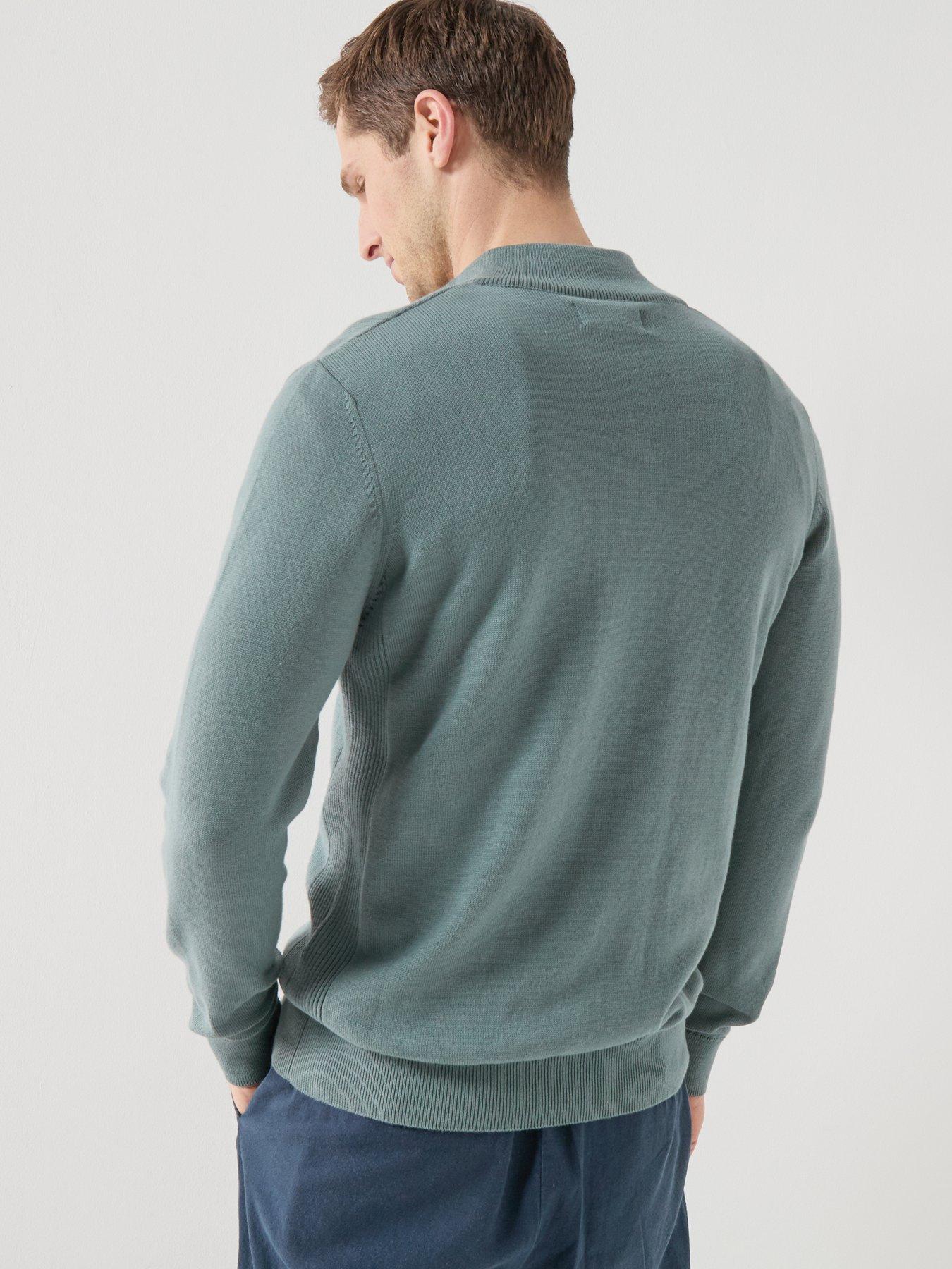 Image 2 of 5 of Barbour Cotton Half Zip Knitted Jumper - Aqua