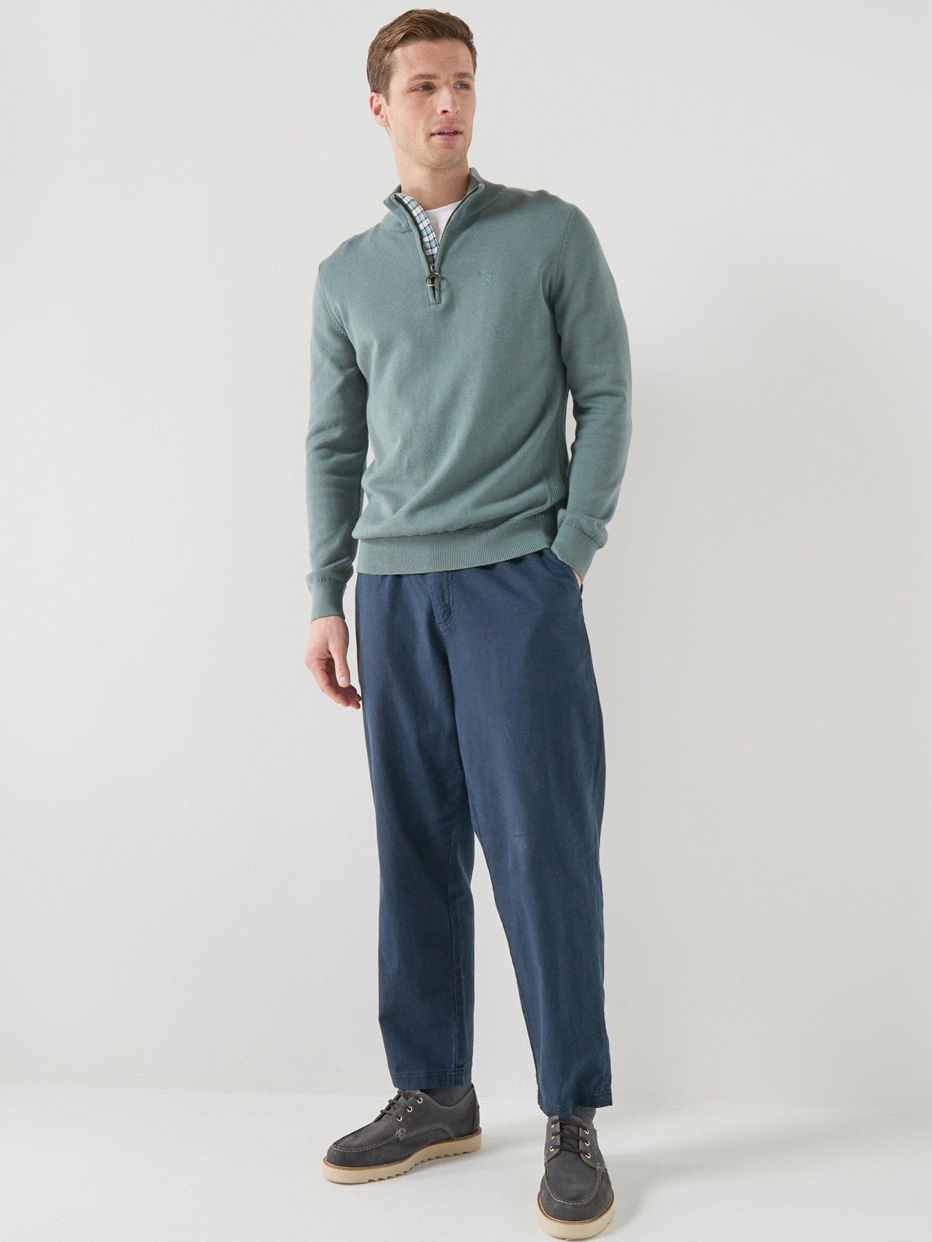 Image 3 of 5 of Barbour Cotton Half Zip Knitted Jumper - Aqua