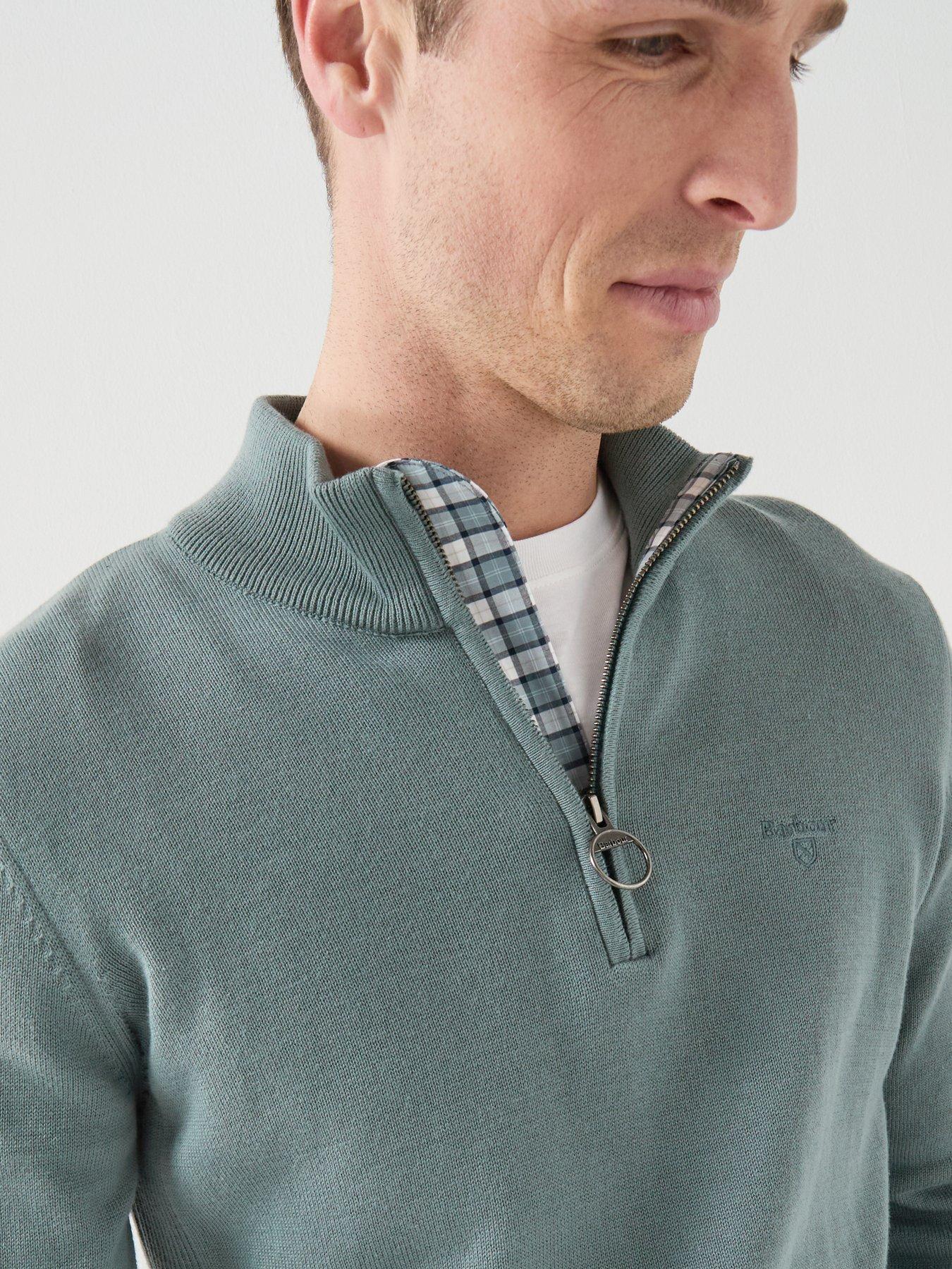 Image 4 of 5 of Barbour Cotton Half Zip Knitted Jumper - Aqua
