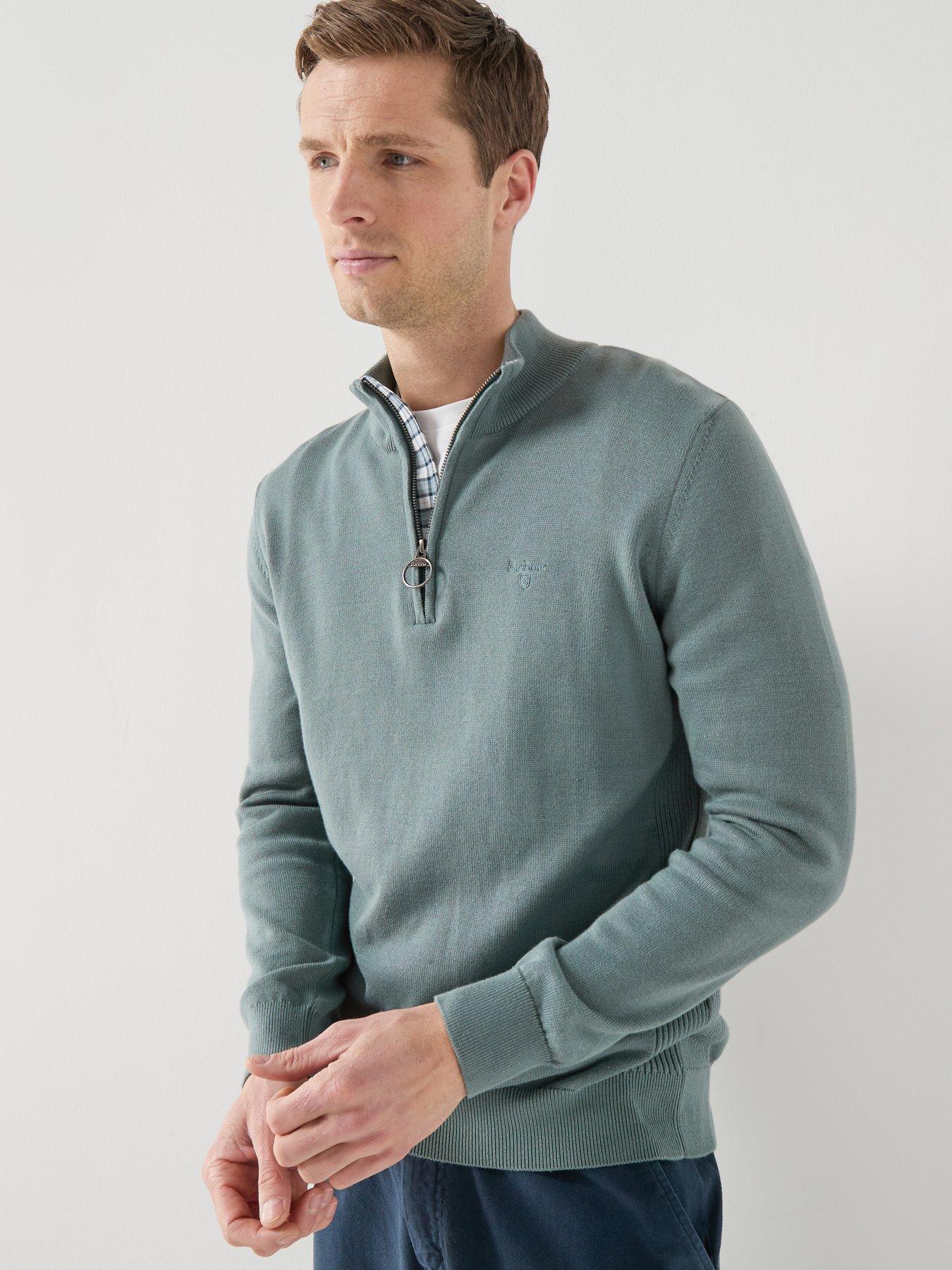 Image 5 of 5 of Barbour Cotton Half Zip Knitted Jumper - Aqua