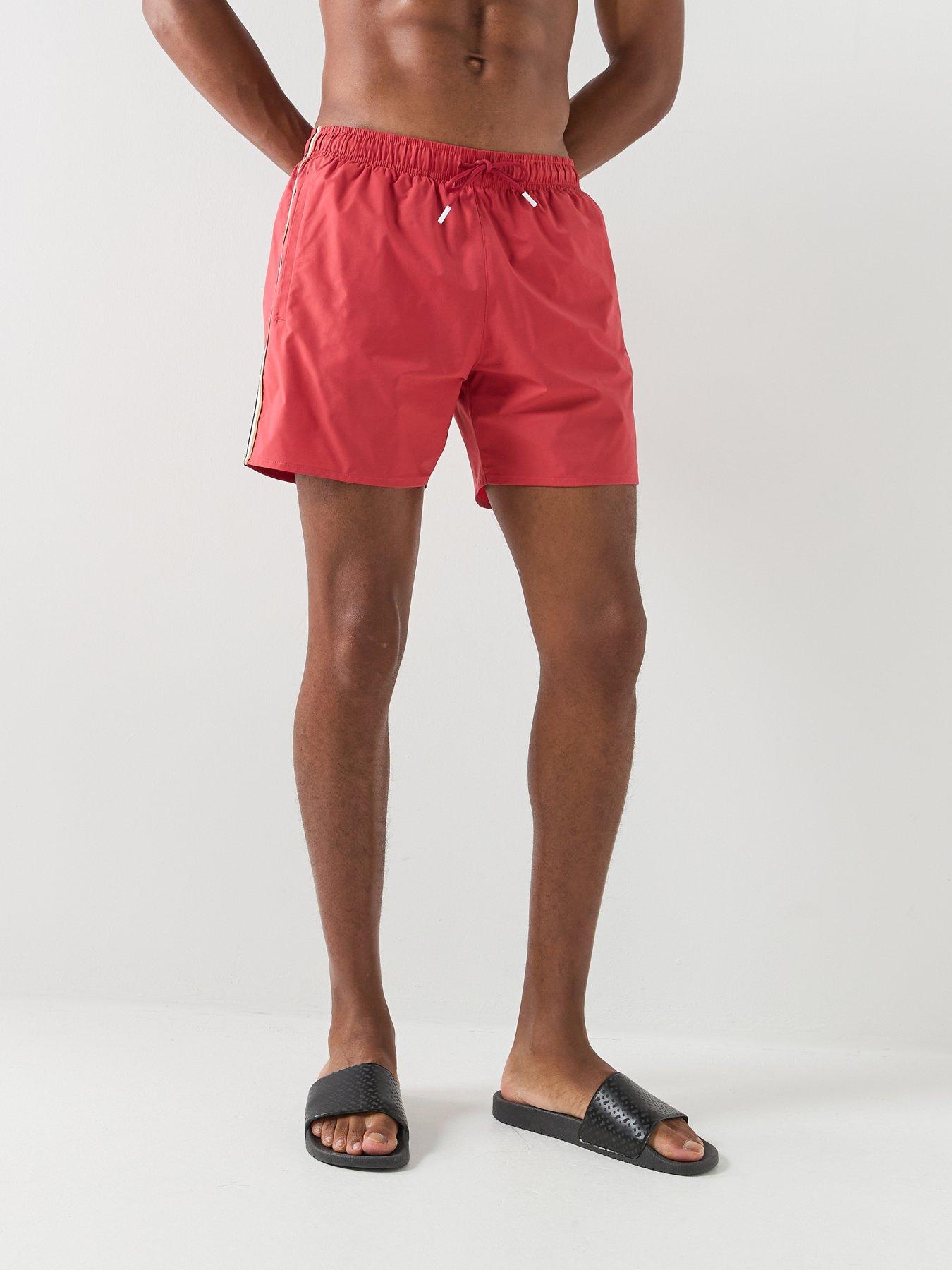 BOSS Boss Iconic Global Side Tape Swim Shorts - Navy