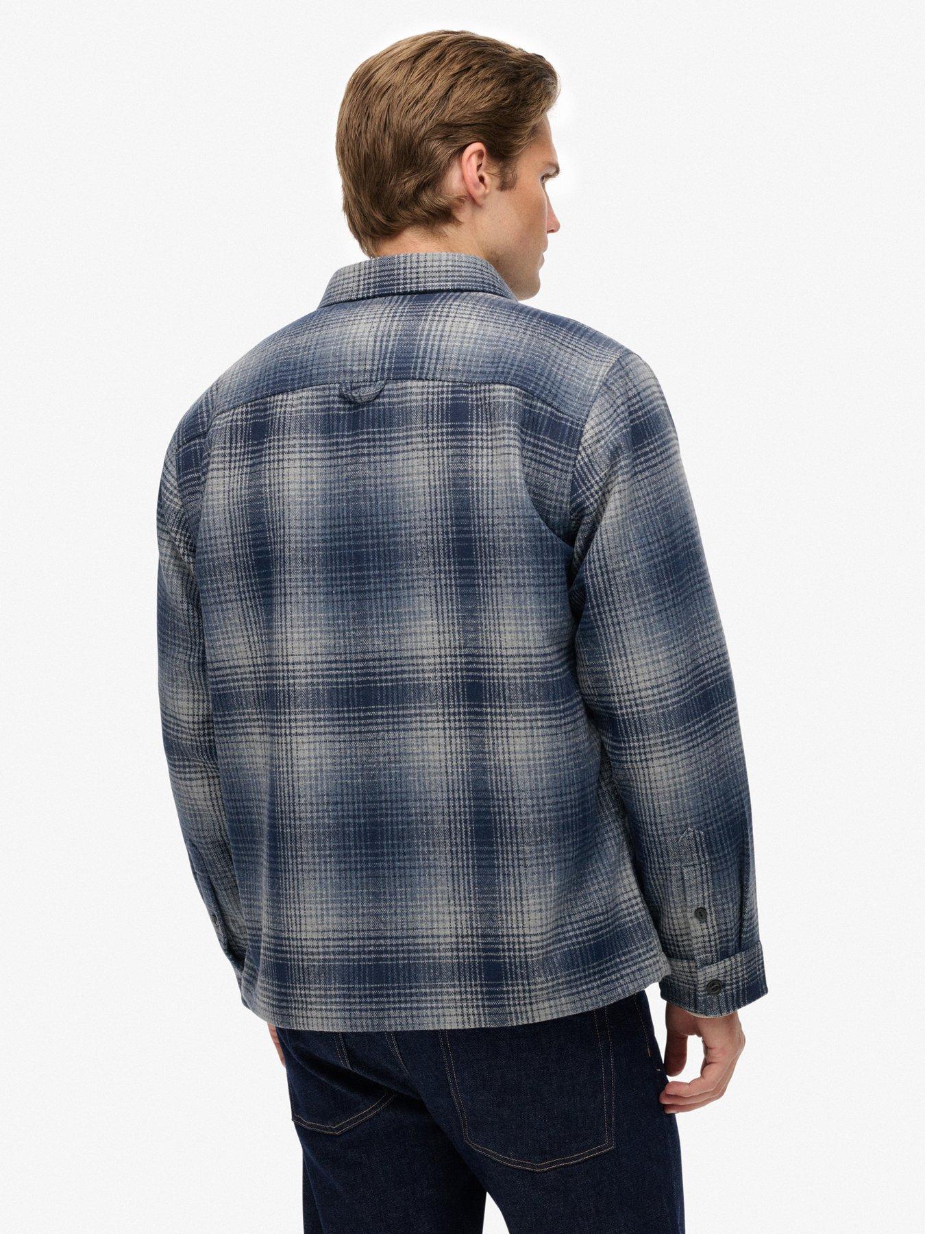  image of superdry-wool-miller-check-overshirt-blue