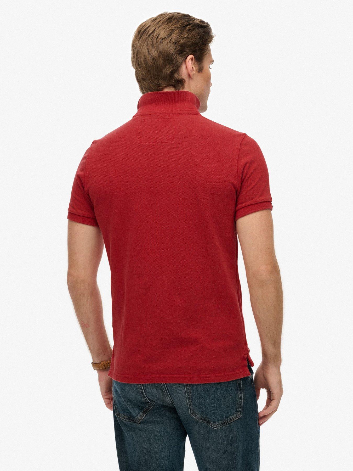 Image 2 of 6 of Superdry Vintage Athletic Short Sleeve Polo Shirt - Red