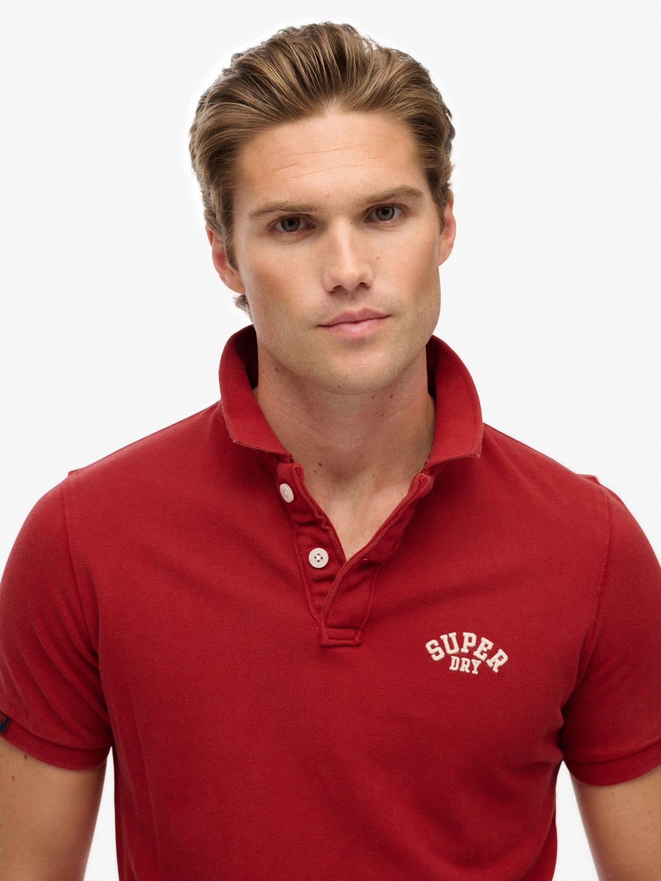Image 4 of 6 of Superdry Vintage Athletic Short Sleeve Polo Shirt - Red