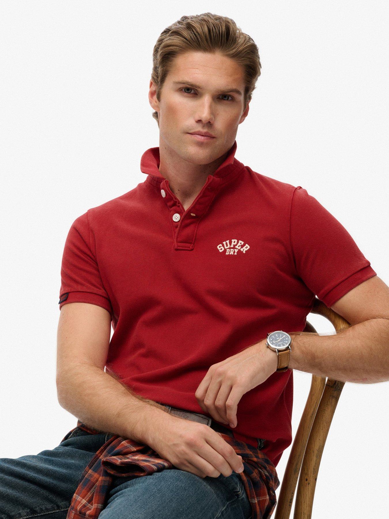 Image 5 of 6 of Superdry Vintage Athletic Short Sleeve Polo Shirt - Red