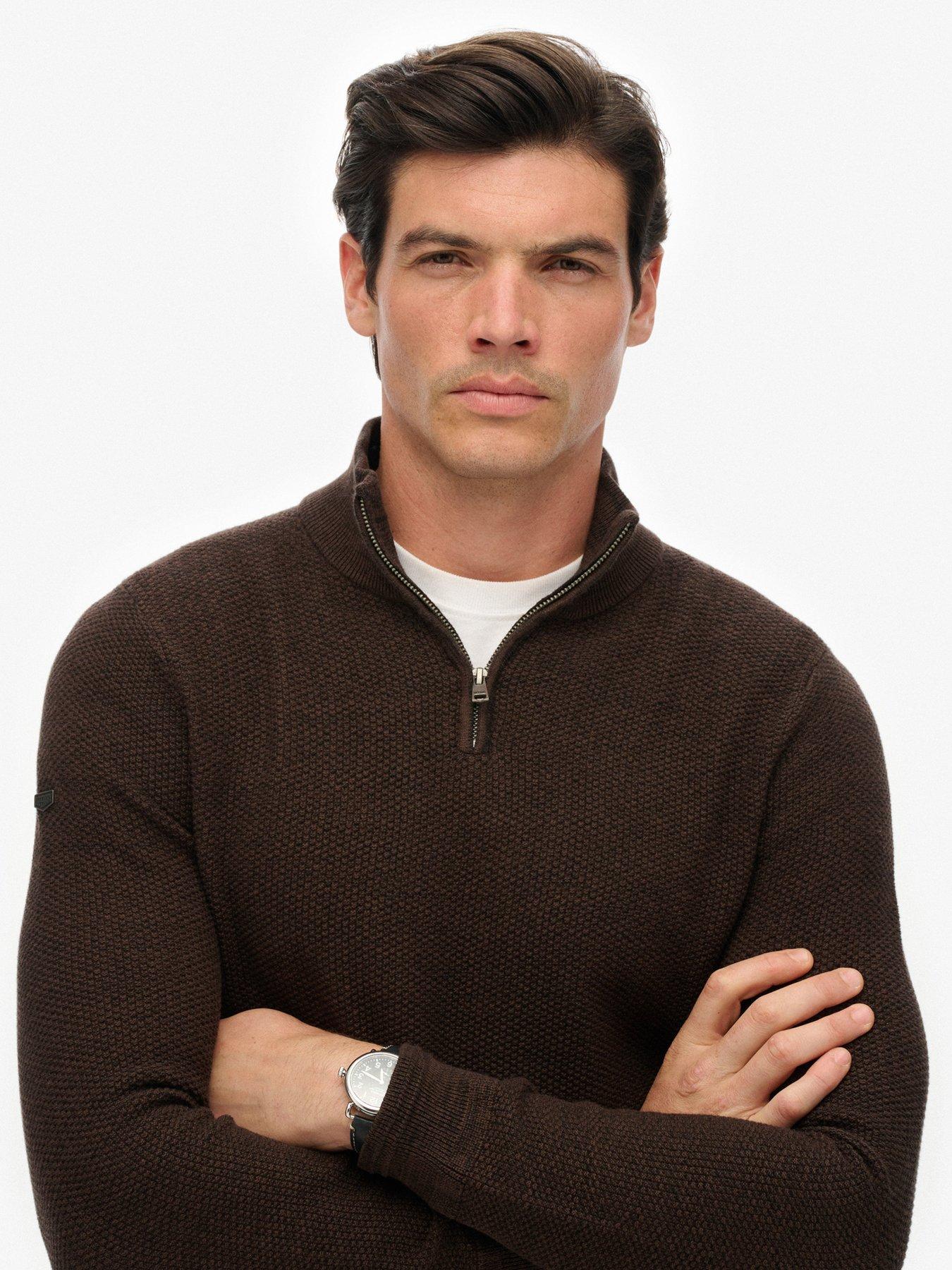 Image 4 of 5 of Superdry Superdry Textured Knitted Quarter Zip