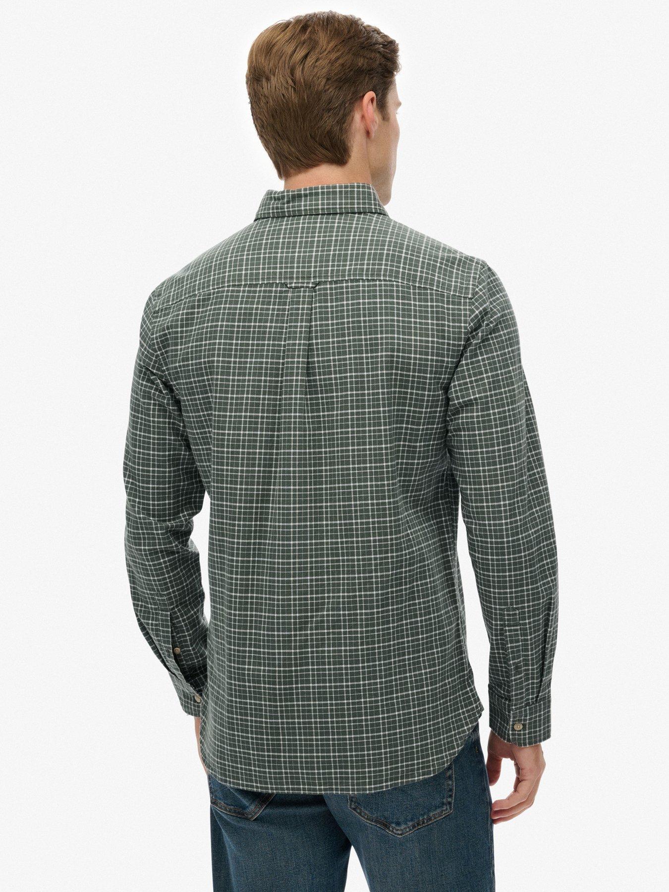 stillFront image of superdry-premium-check-print-oxford-long-sleeve-shirt-green