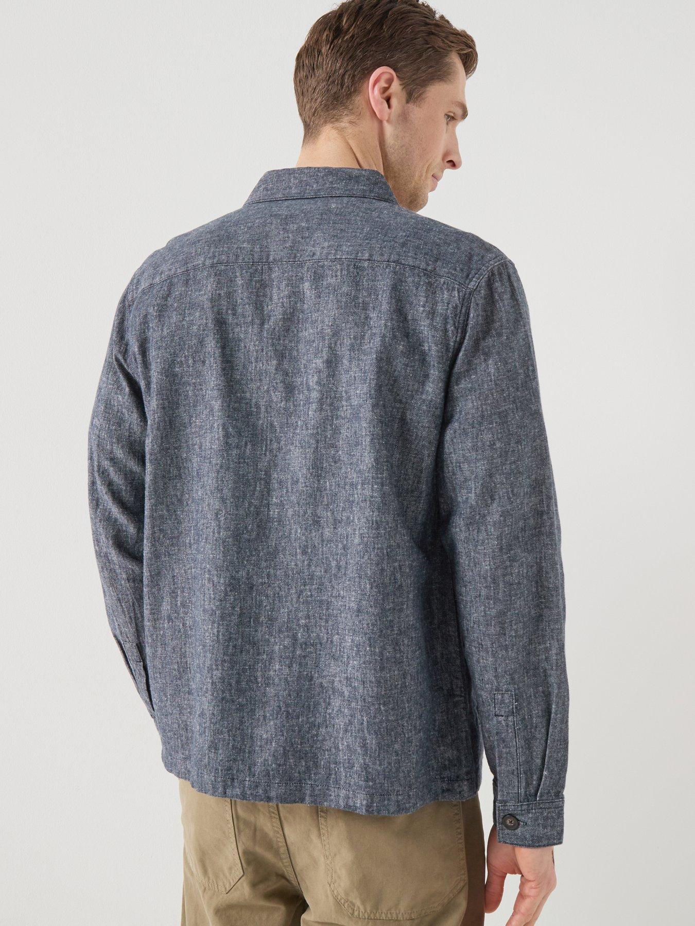 Image 2 of 4 of Barbour Stillwater Linen Blend Overshirt - Navy