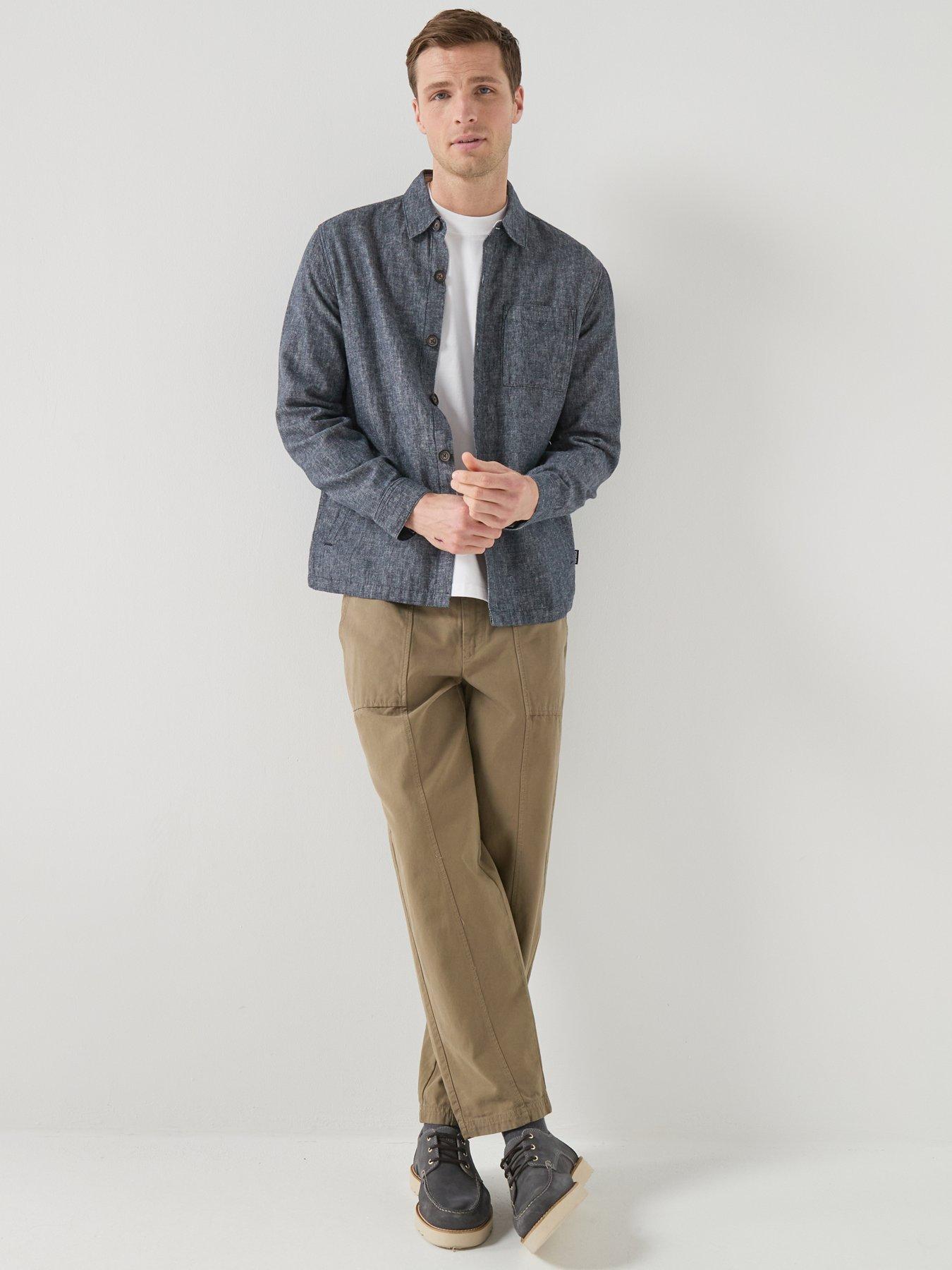 Image 3 of 4 of Barbour Stillwater Linen Blend Overshirt - Navy