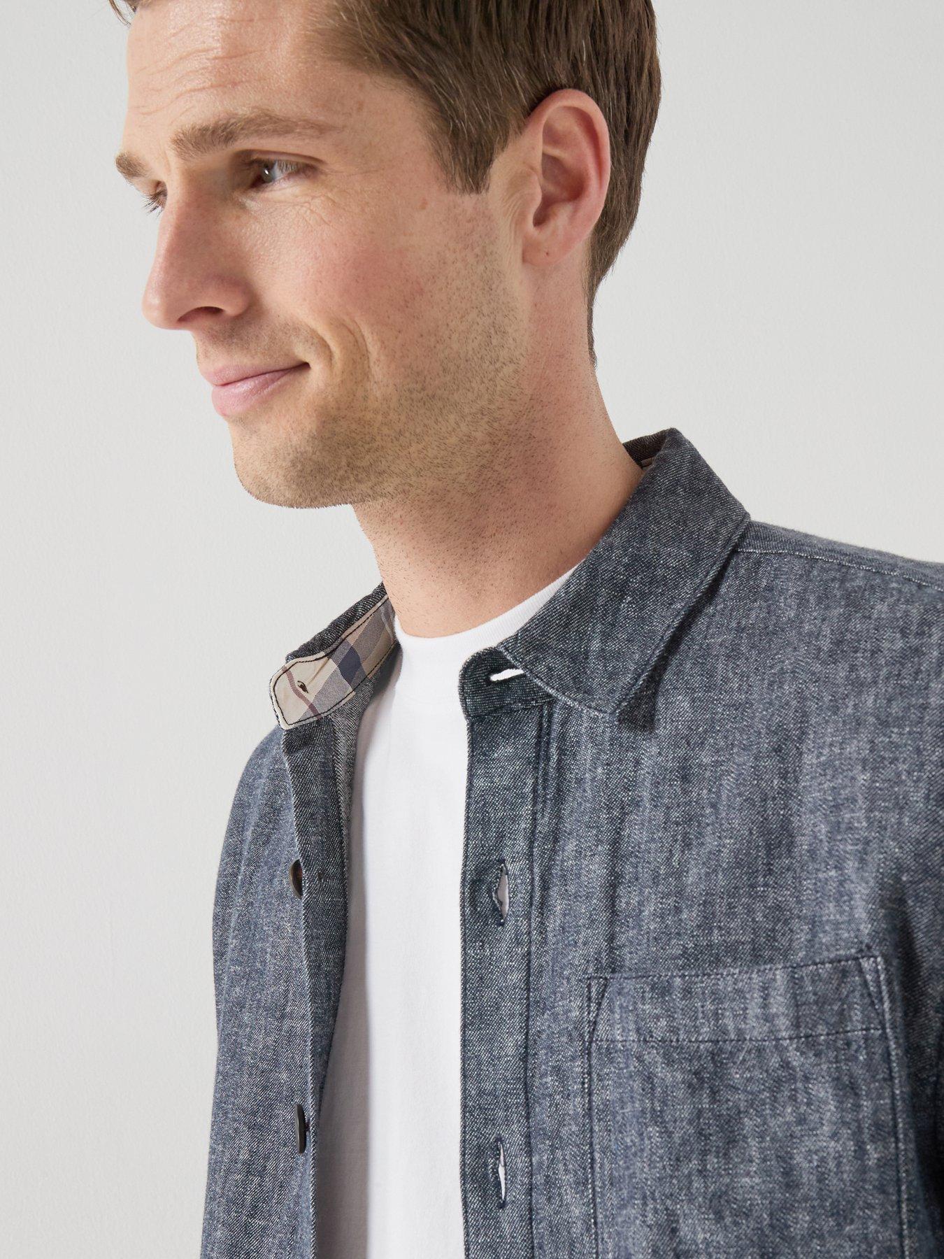 Image 4 of 4 of Barbour Stillwater Linen Blend Overshirt - Navy
