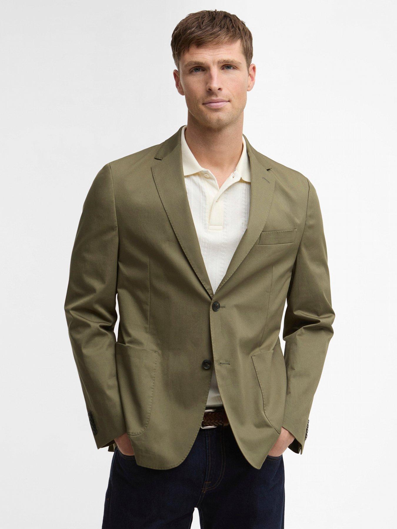 Image 1 of 6 of Barbour Bellamy Cotton Blazer - Olive