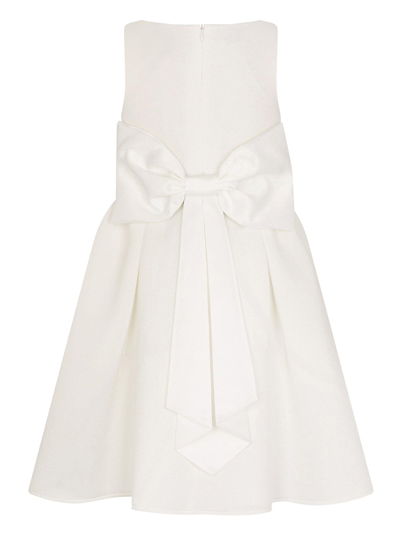 Image 3 of 4 of Monsoon Girls Molly Scuba Bridesmaid Dress - Light Cream