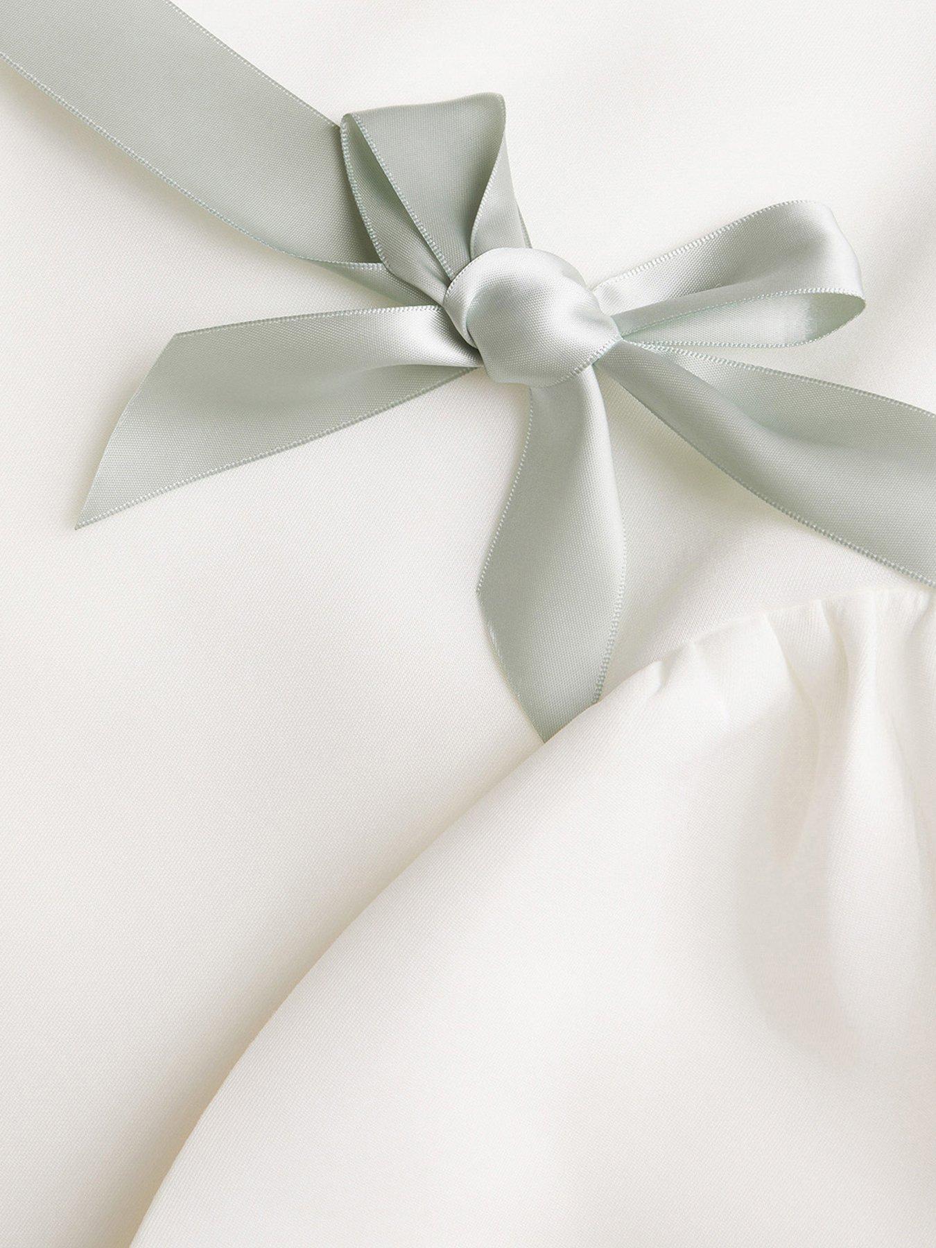 Image 4 of 4 of Monsoon Girls Molly Scuba Bridesmaid Dress - Light Cream