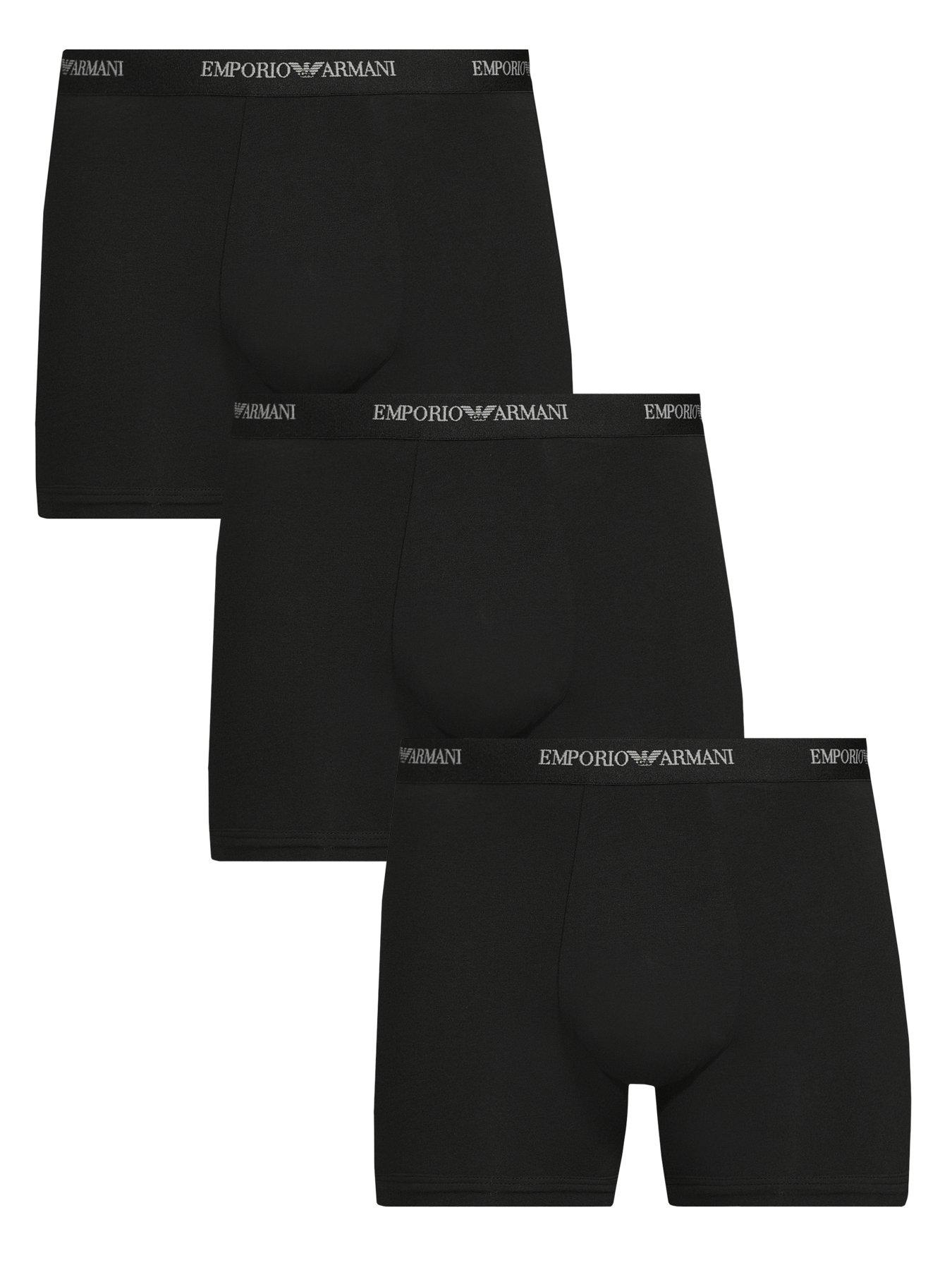 Emporio Armani Bodywear Core Logoband 3 Pack Boxer Shorts - Black
