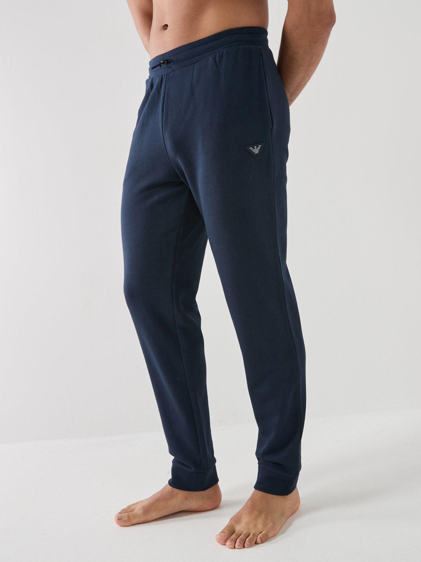 Emporio Armani Bodywear Terry Modal Cuffed Loungewear Pants - Dark Blue