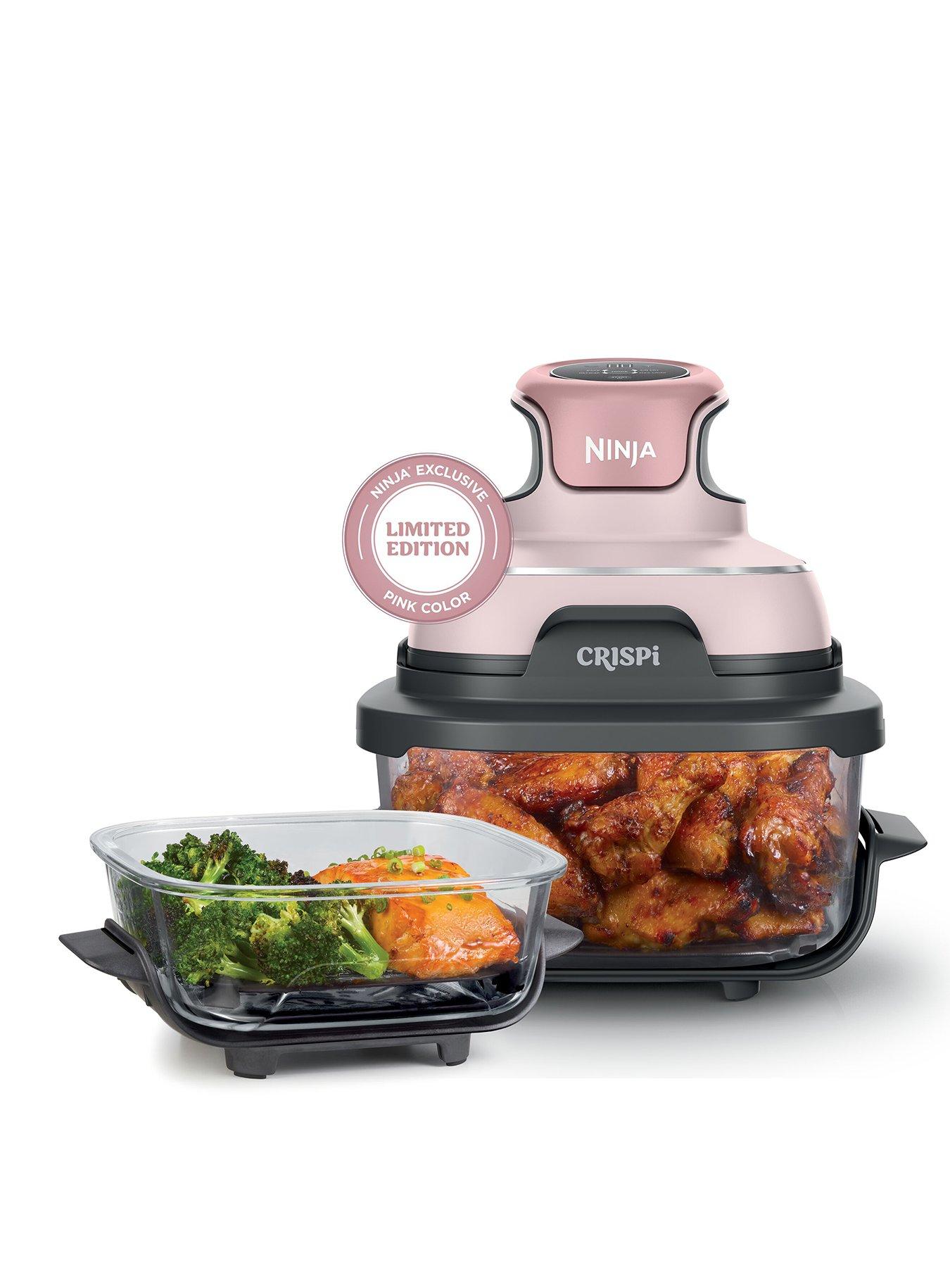 front image of ninja-crispi-4-in-1-portable-glass-air-fryer-pink-fn101ukpk