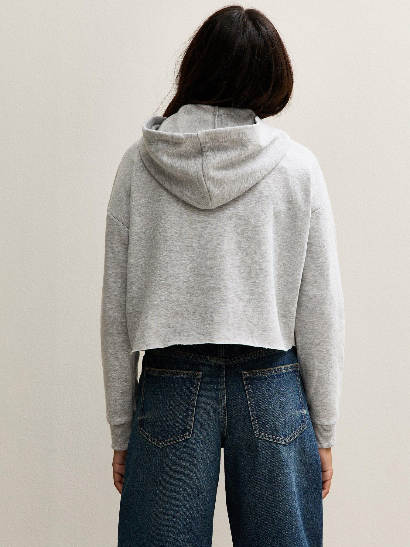  image of new-look-915-girls-lucky-dice-cropped-hoodie-dark-grey