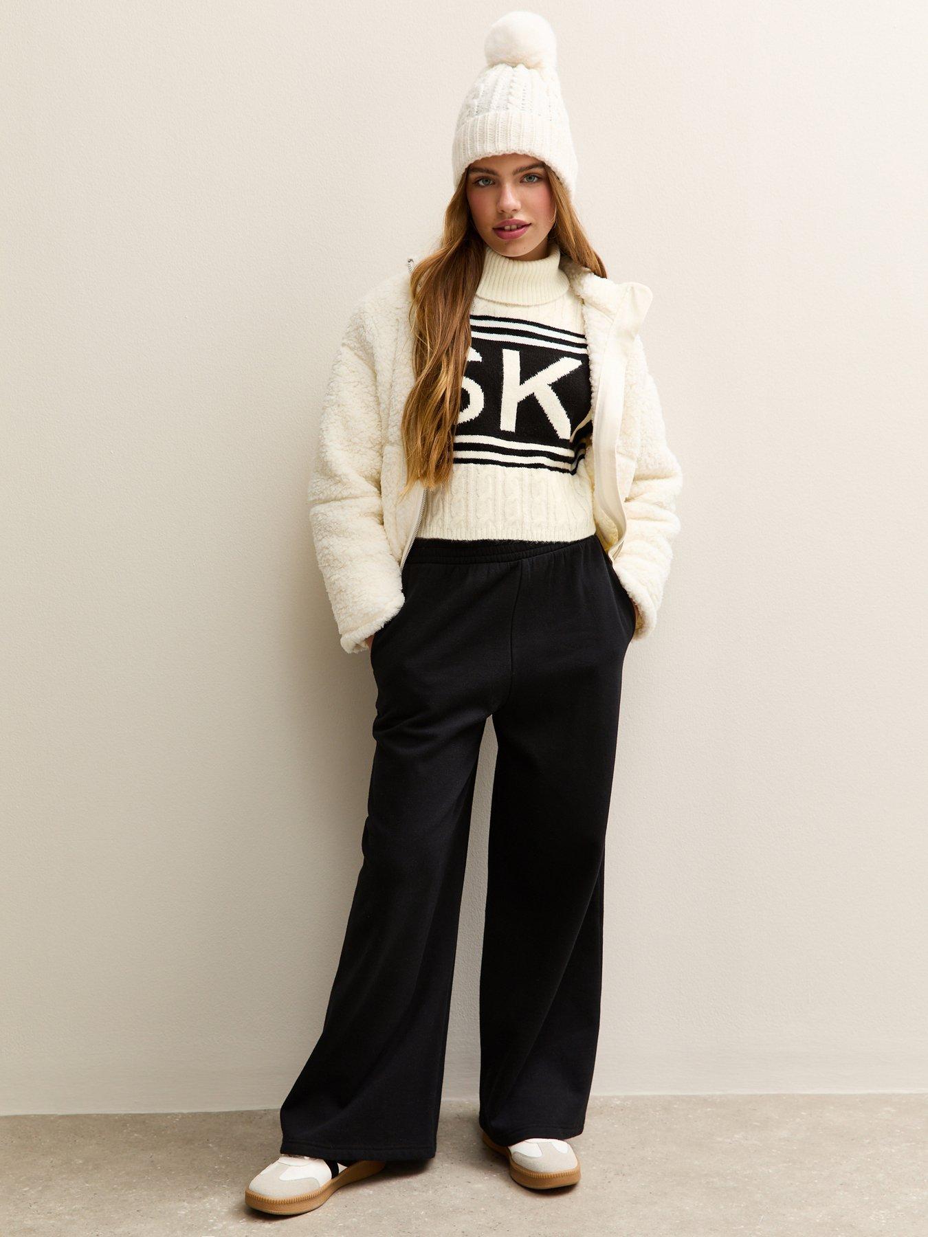 Image 3 of 5 of New Look 915 Girls Ski Logo Roll Neck Sweater - Cream