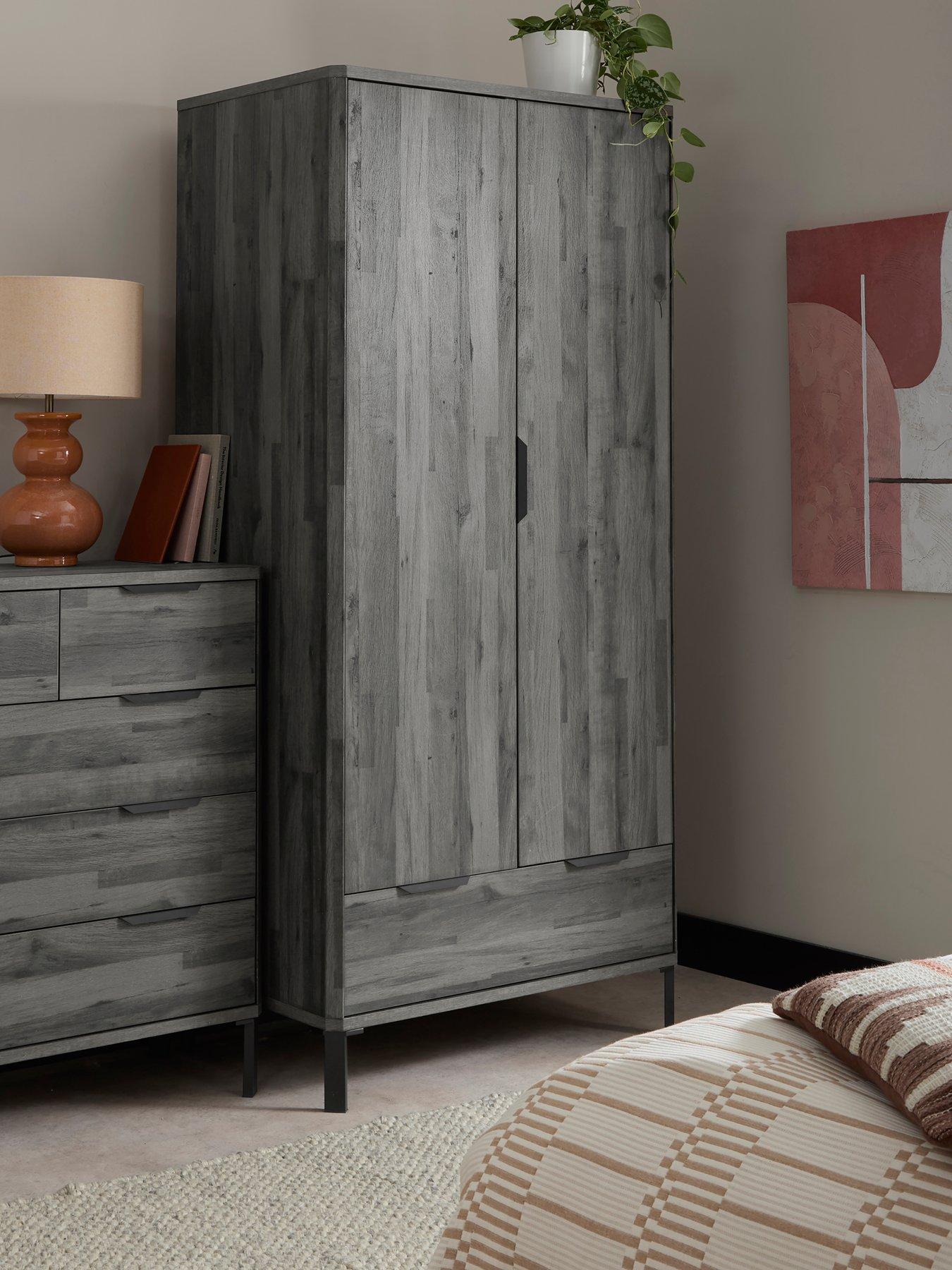 Very Home Harlem 2 Door Wardrobe - Black Oak - FSC® Certified
