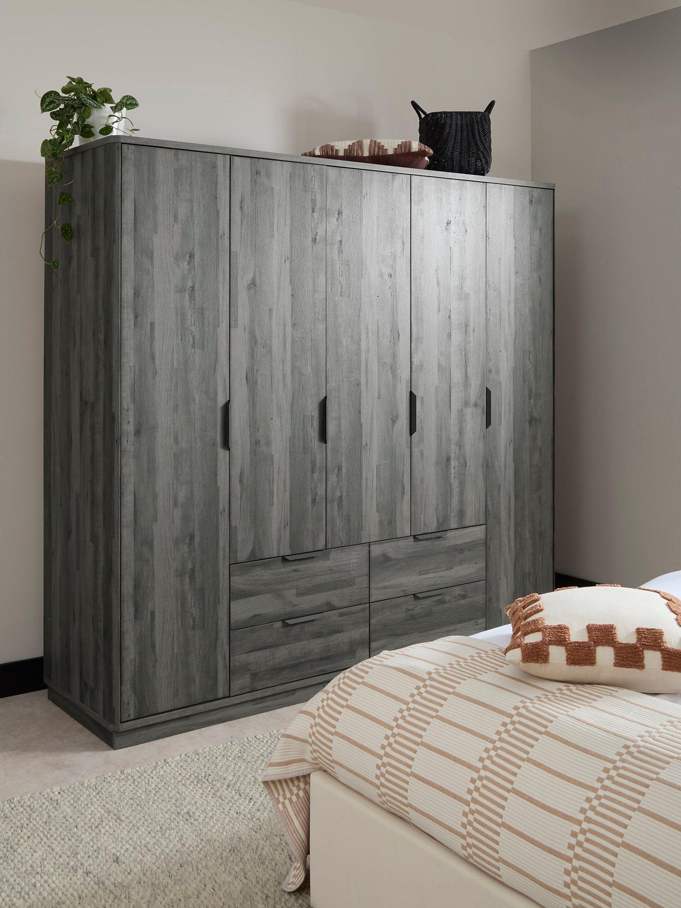 Very Home Harlem 5 Door Wardrobe - Black Oak - FSC® Certified