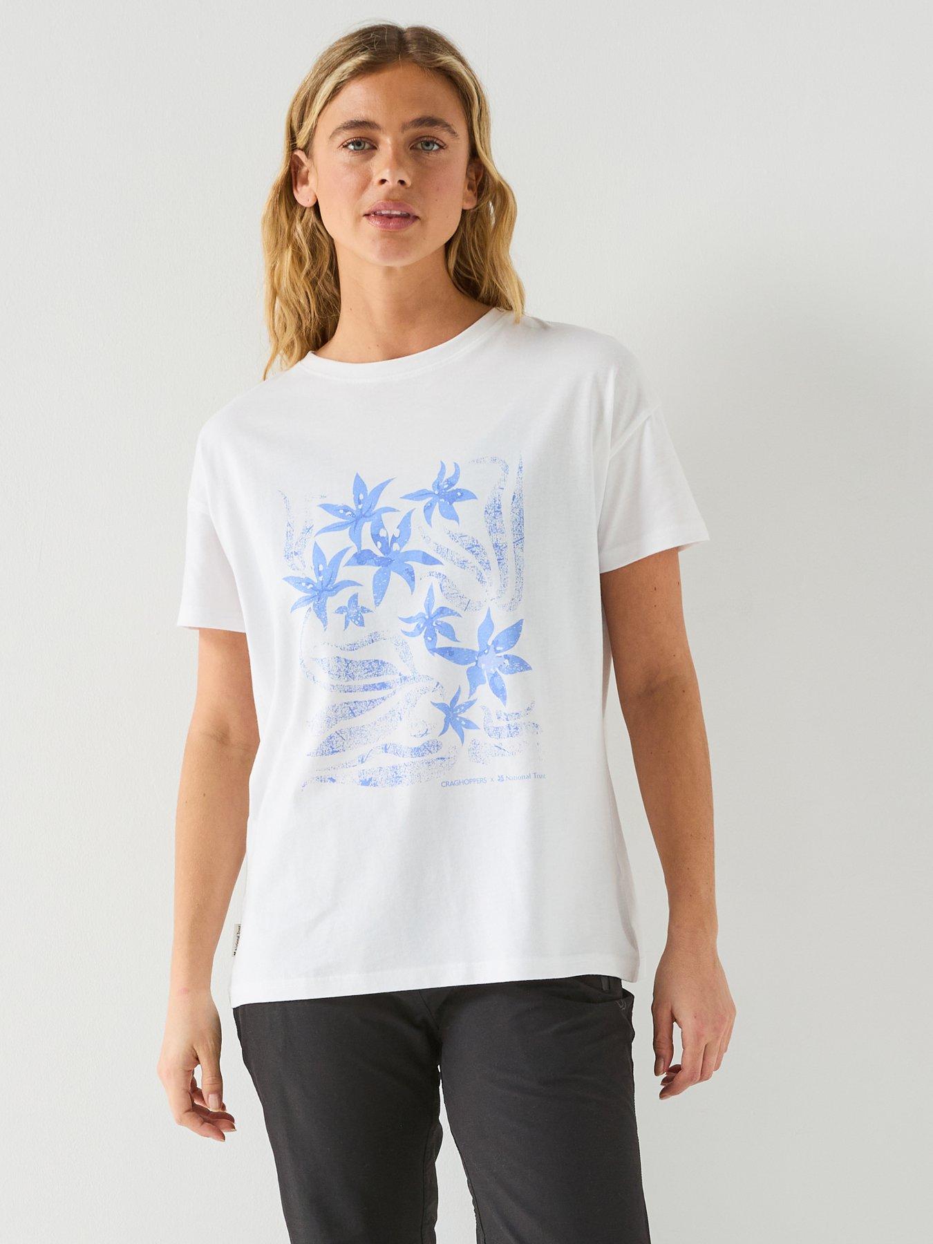 Craghoppers Womens National Trust Bistort Short Sleeved T-Shirt - White