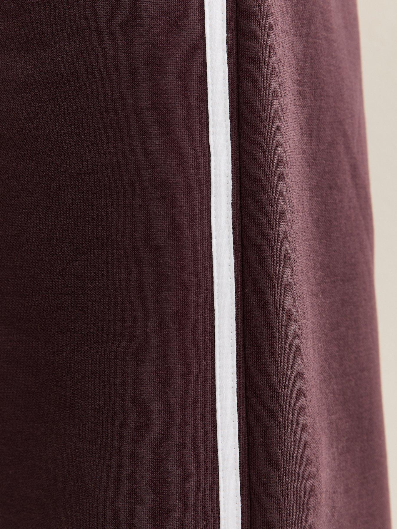  image of new-look-915-girls-side-stripe-wide-leg-trousers-dark-brown