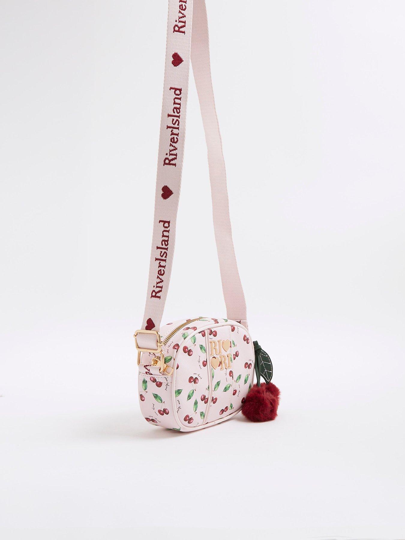  image of river-island-older-girls-cherry-crossbody-bag-pink