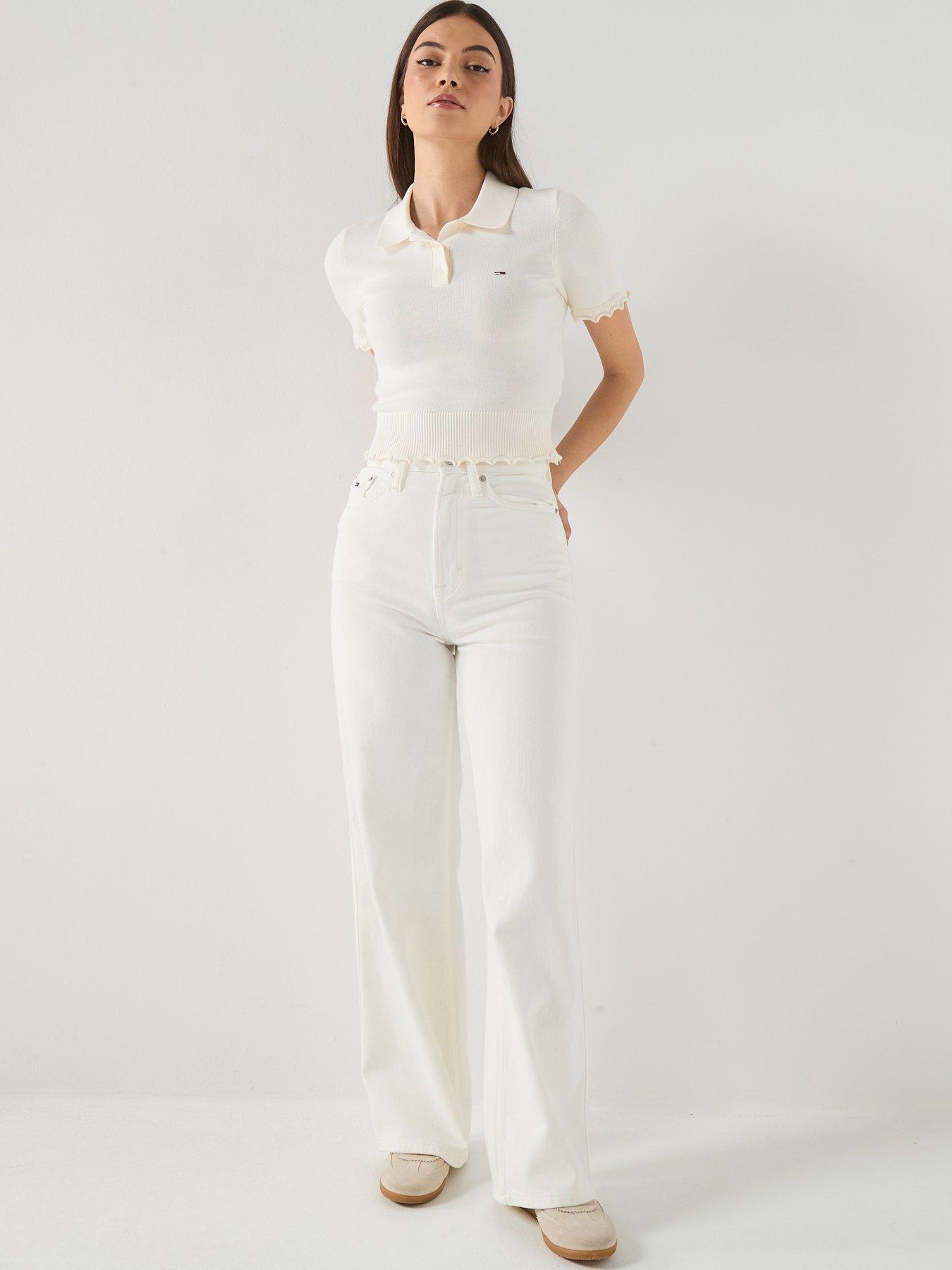 Image 5 of 6 of Tommy Jeans Polo Sweater - White