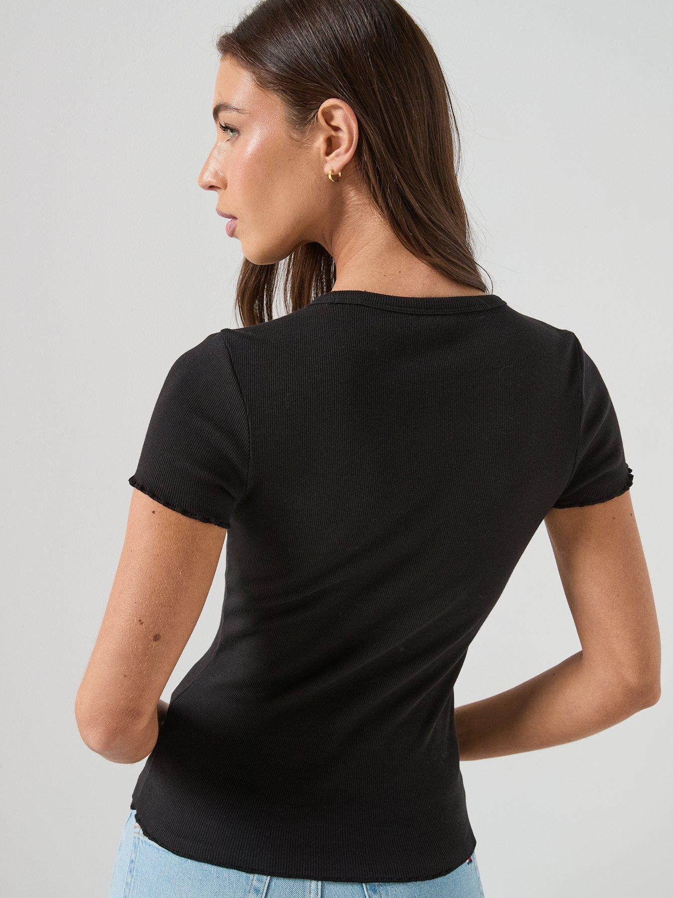 Image 2 of 6 of Tommy Jeans Short Sleeve Rib Top