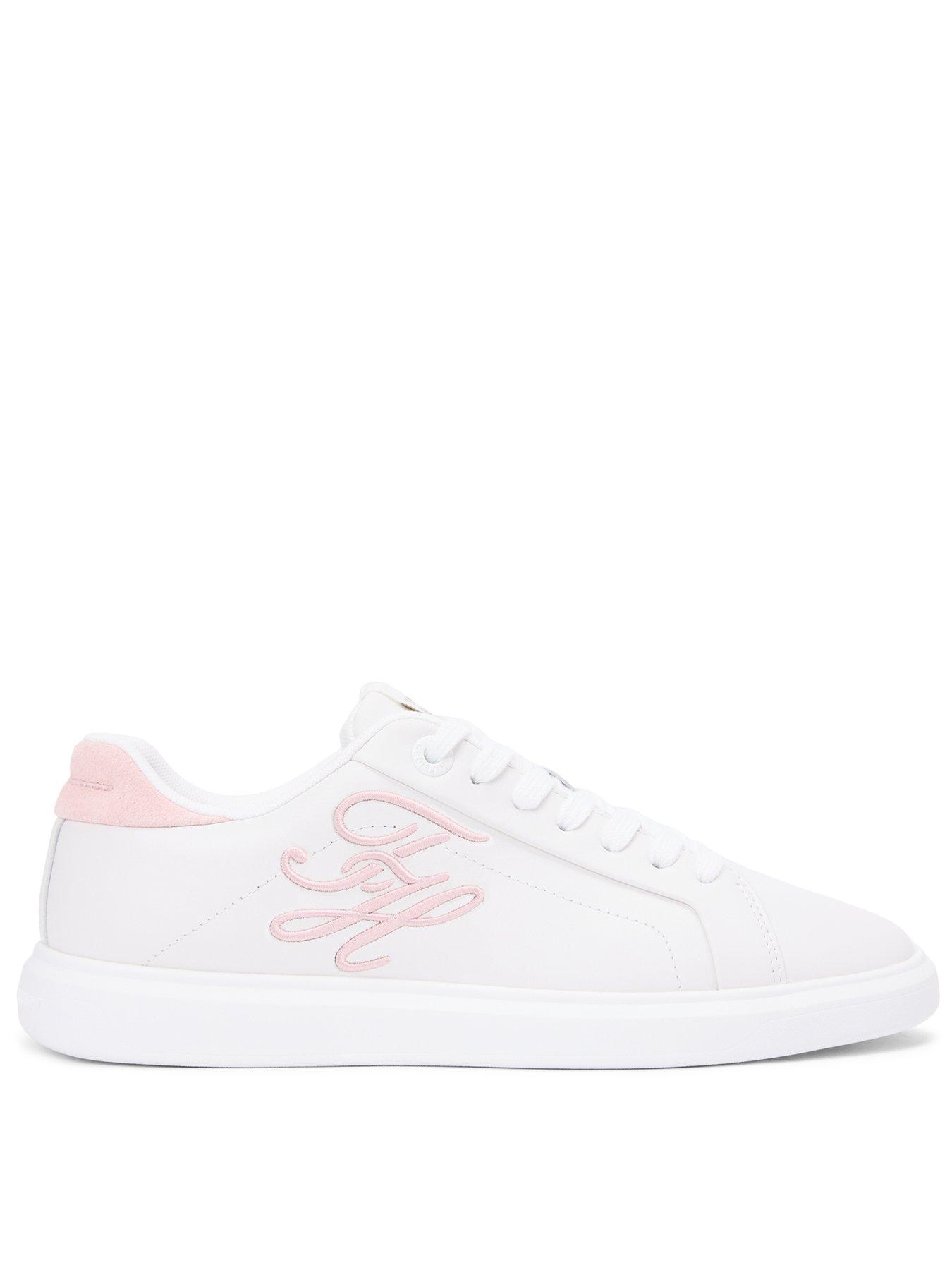  image of tommy-hilfiger-th-icon-court-script-trainers-pink
