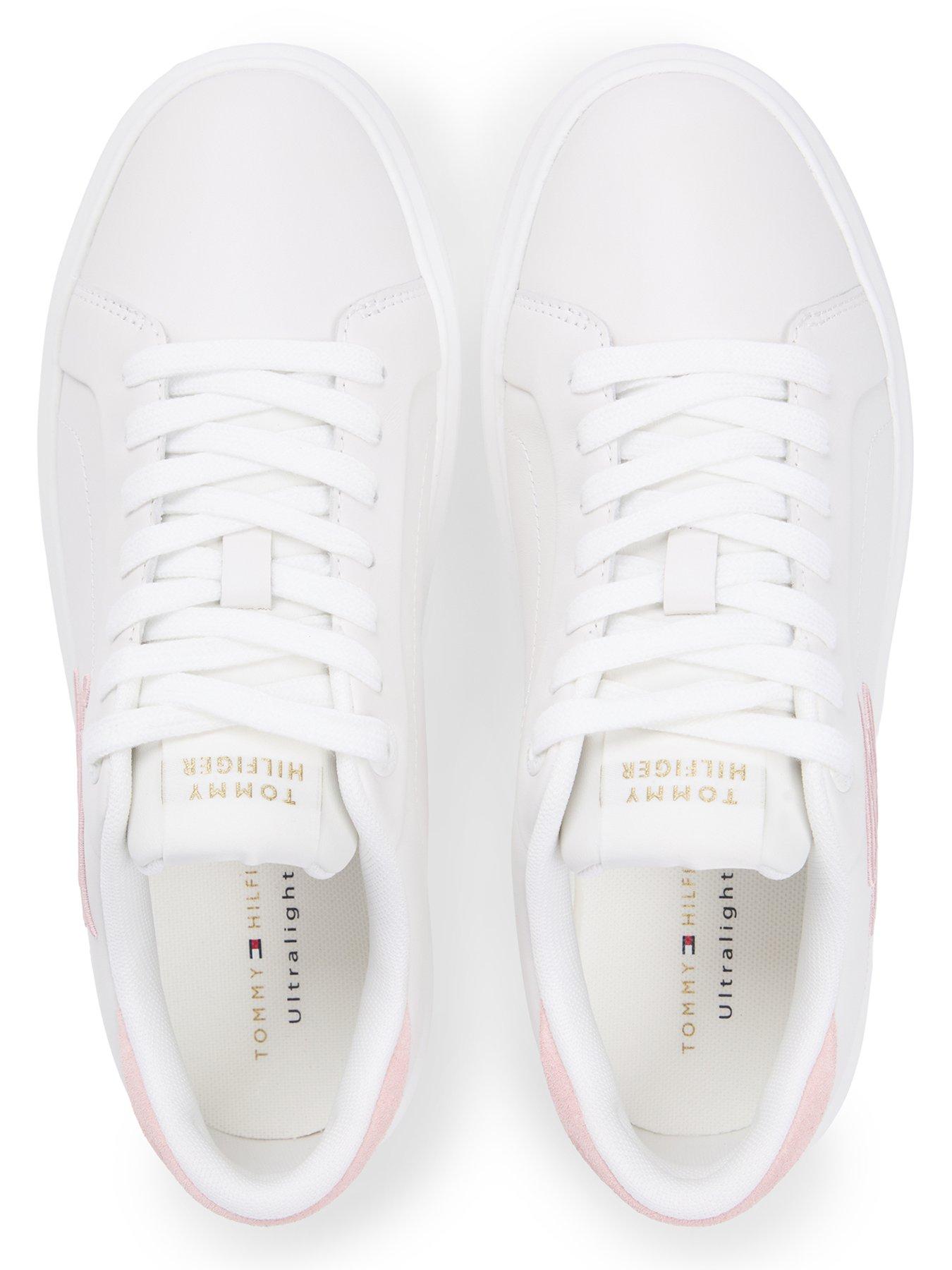  image of tommy-hilfiger-th-icon-court-script-trainers-pink