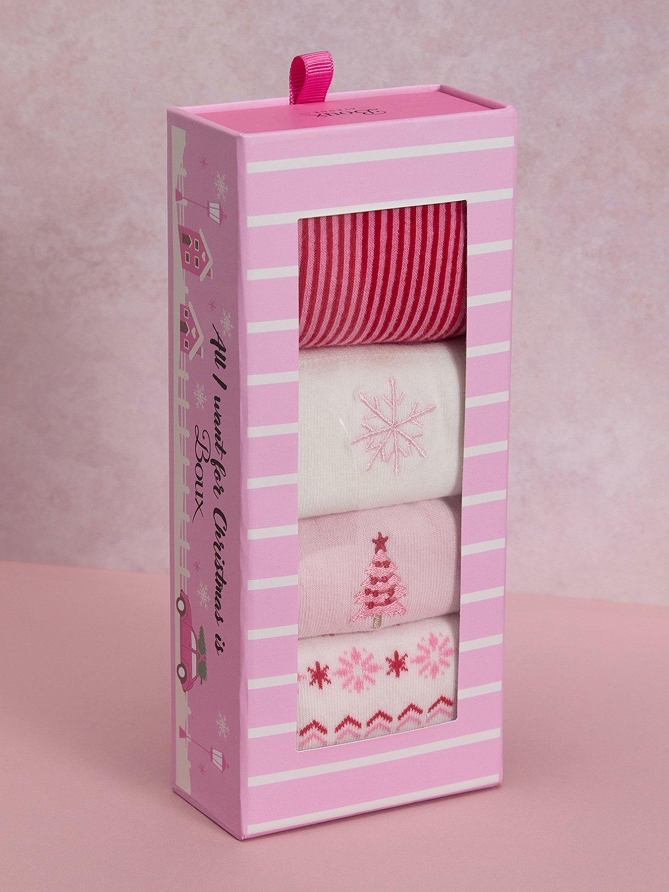 Boux Avenue 4 Pack Sock Christmas Gift Box - Pink