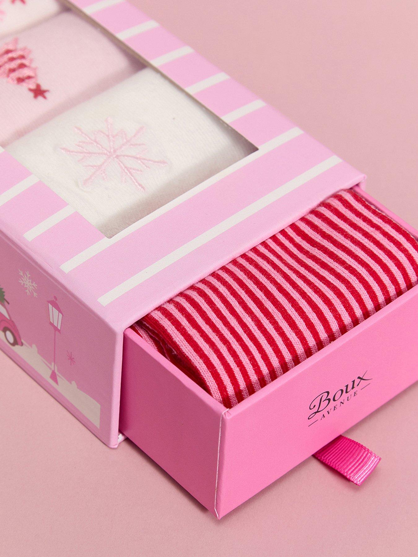  image of boux-avenue-4-pack-sock-christmas-gift-box-pink
