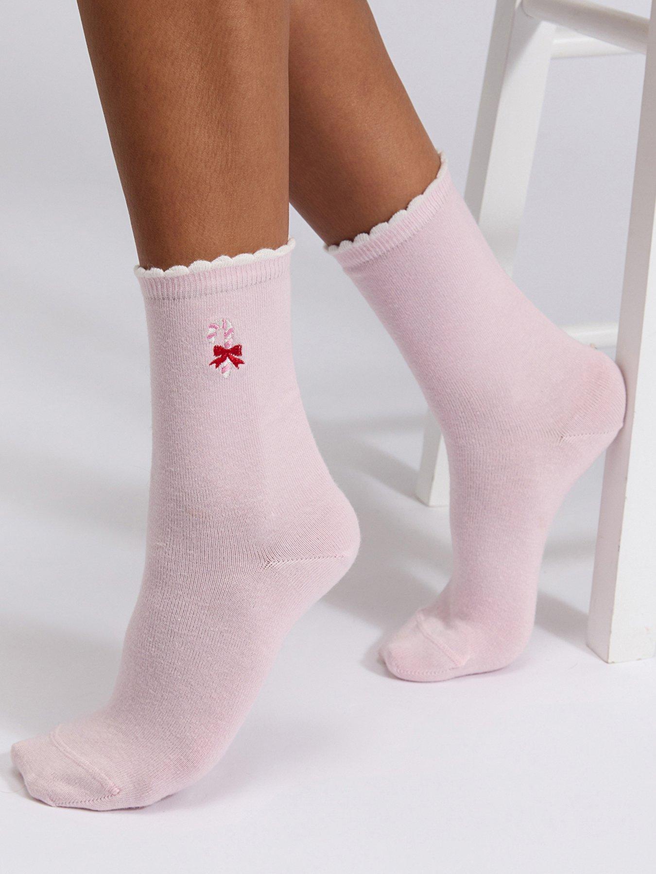 stillFront image of boux-avenue-candy-cane-sock-gift-box-powder-pink