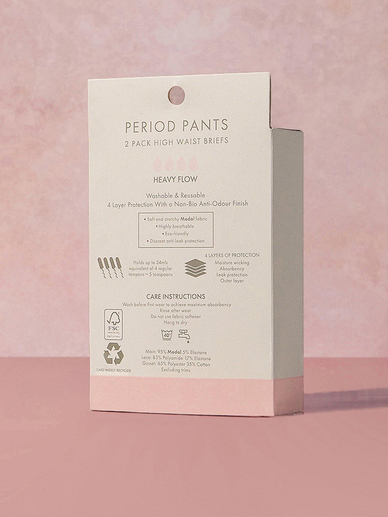 Image 4 of 5 of Boux Avenue Boux Avenue 2 Pack Heavy Flow Period Pants - Black