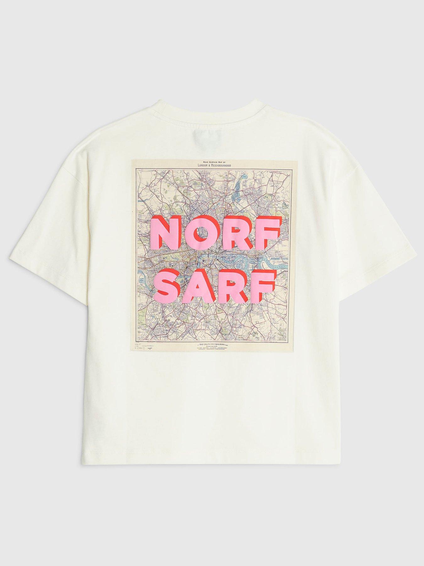River Island Older Boys Real Hackney Dave Norf Sarf T-shirt - Cream