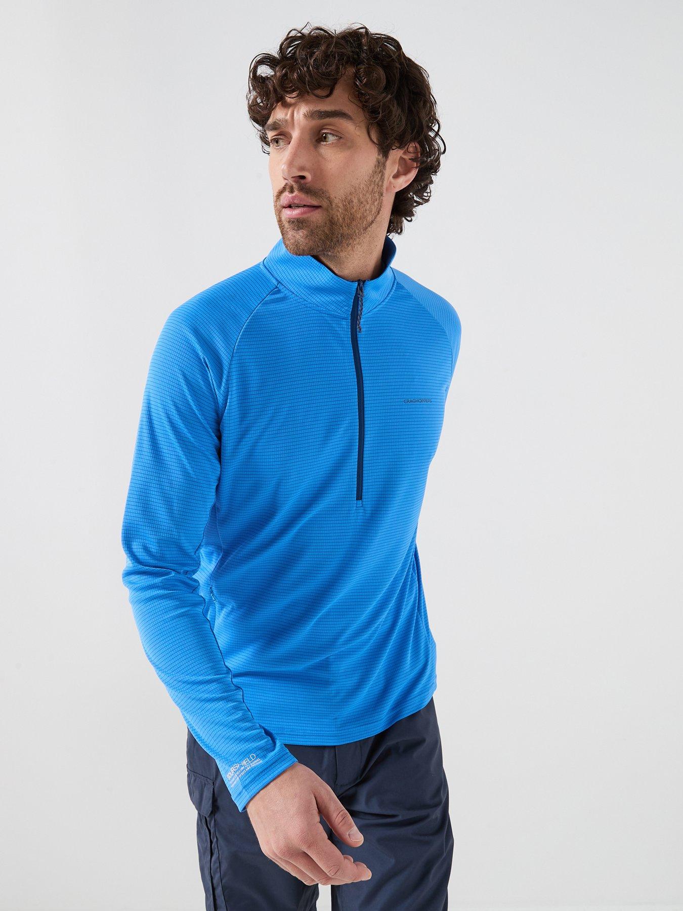 Craghoppers Mens Nosilife Solarshield+ 1/2 Zip Top - Blue