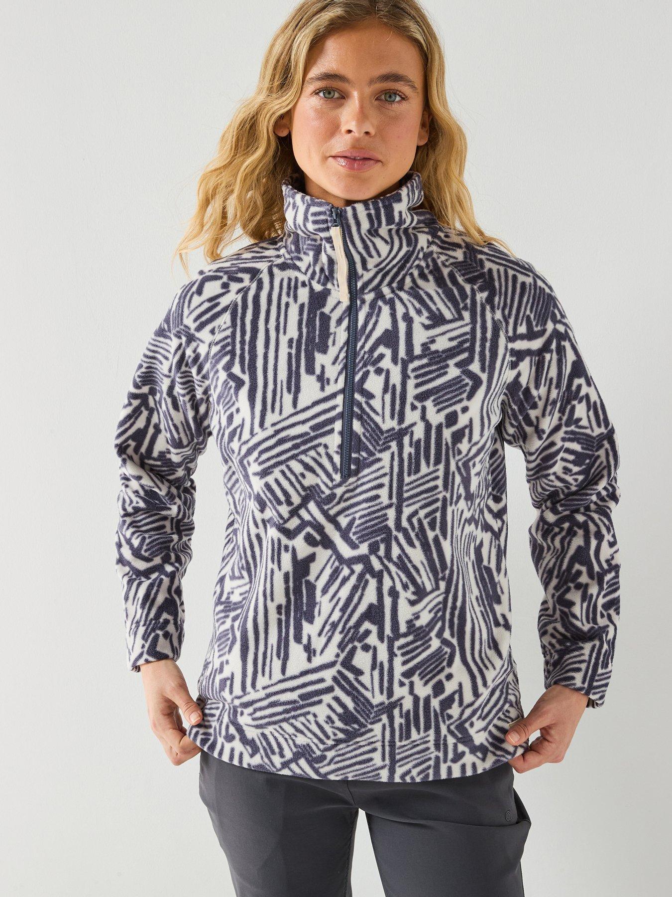 Craghoppers Womens Annjela Printed 1/2 Zip Fleece - Black/white