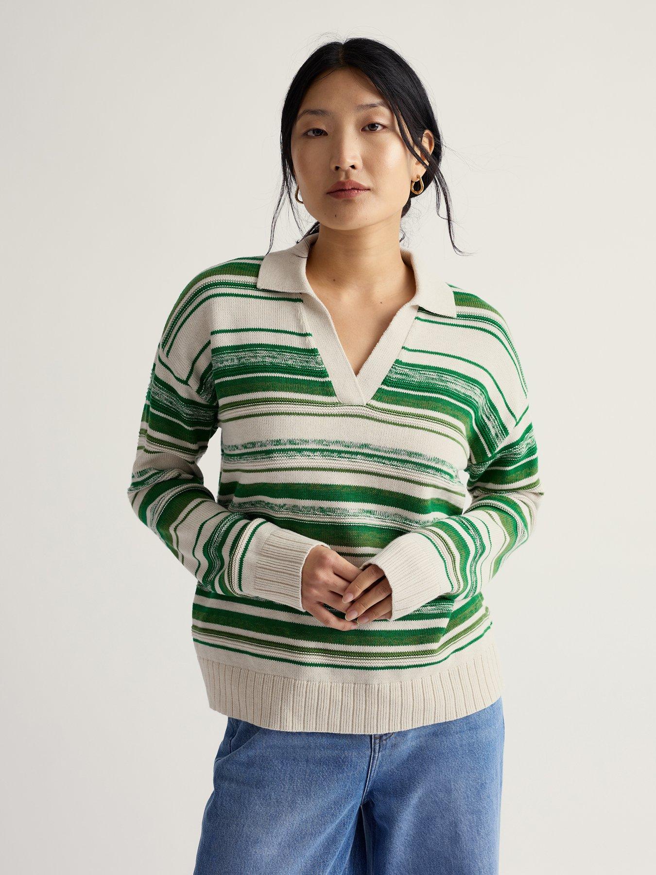 Seasalt Cornwall Bird Flight Jumper - White/Green