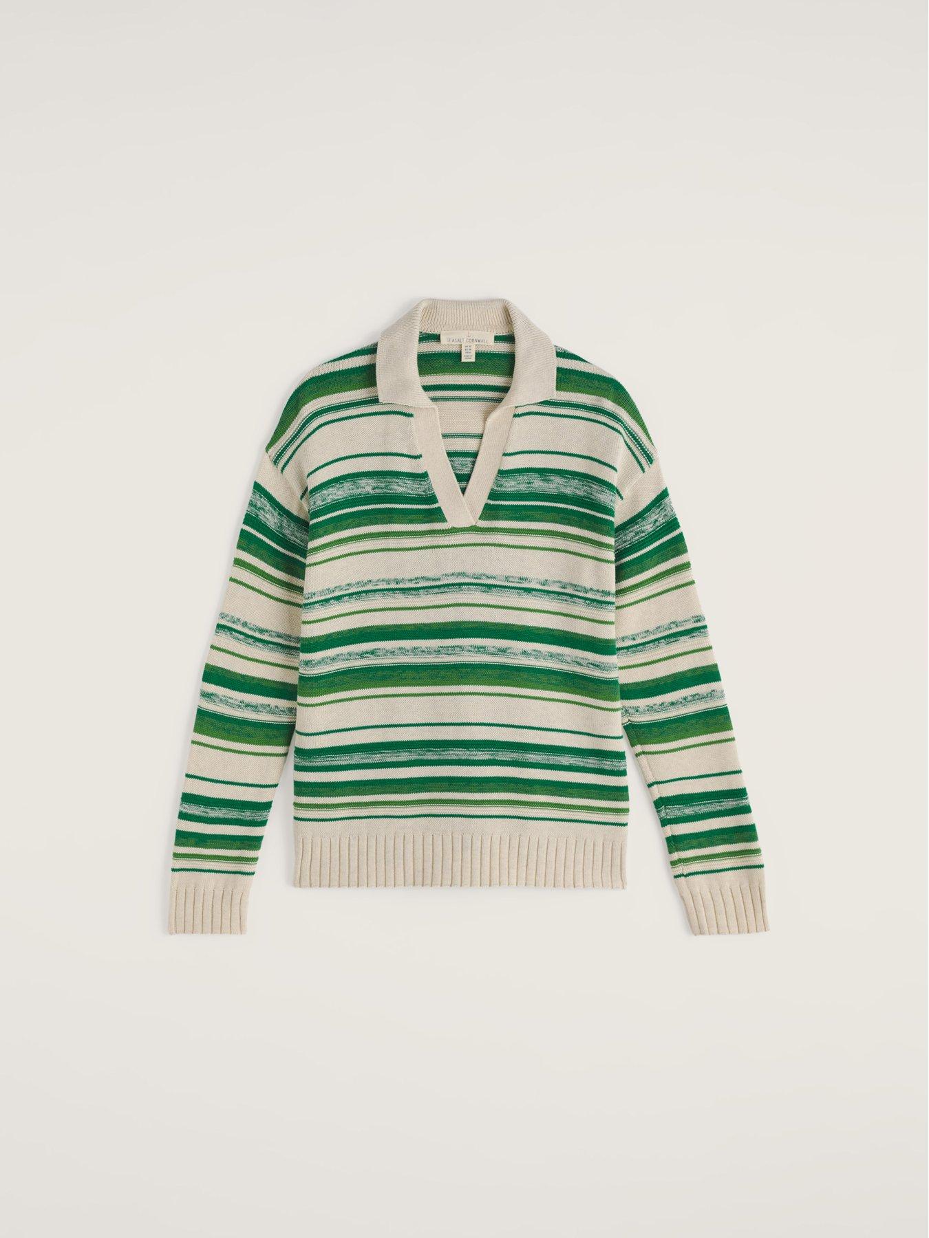  image of seasalt-cornwall-bird-flight-jumper-whitegreen