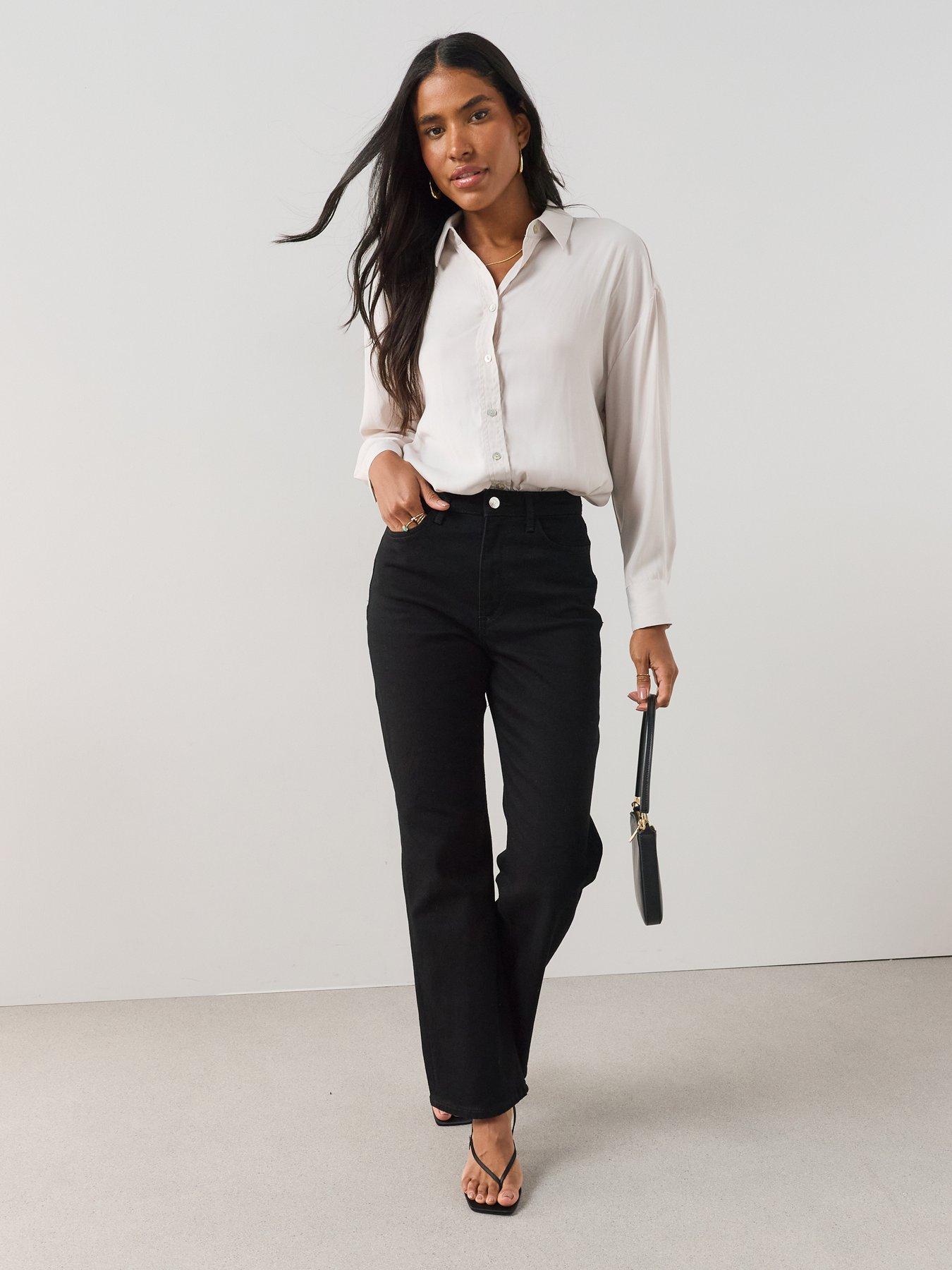 The Very Collection Wide Leg Jeans With Stretch - Black