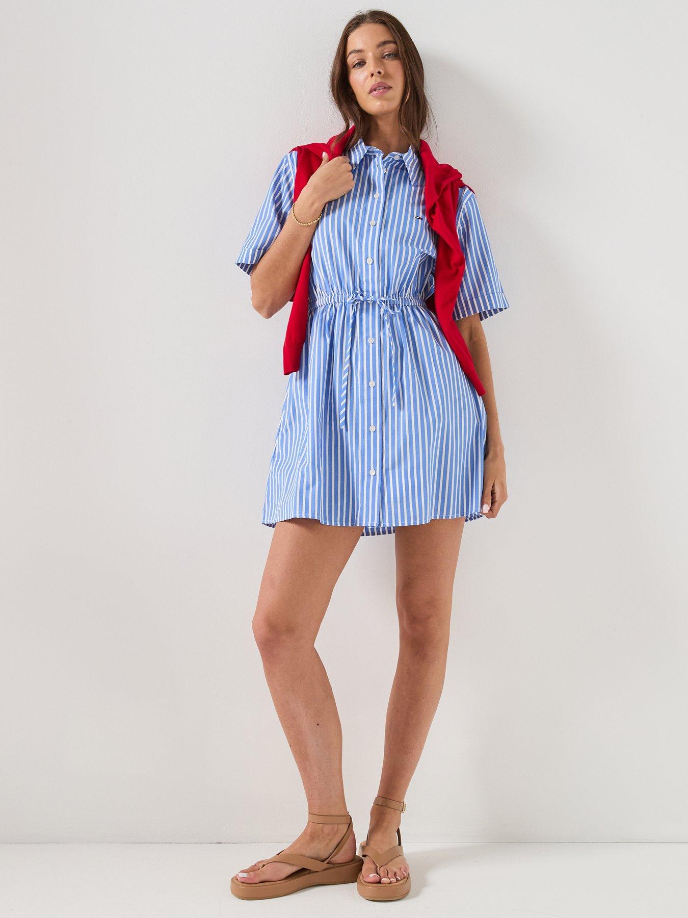 Tommy Jeans Stripe Shirt Dress - Blue