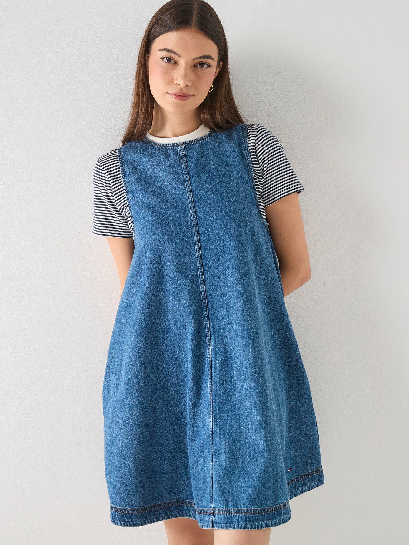 Tommy Jeans A-Line Chambray Dress - Denim Blue