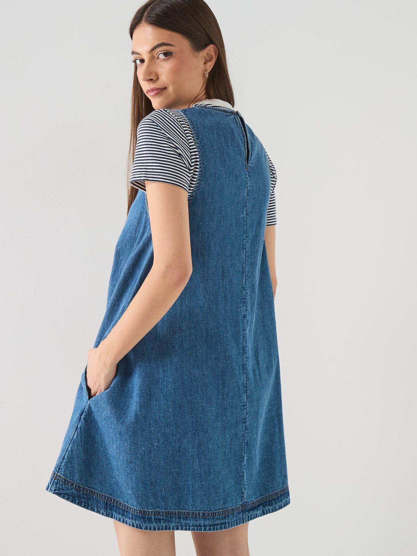Image 2 of 6 of Tommy Jeans A-Line Chambray Dress - Denim Blue