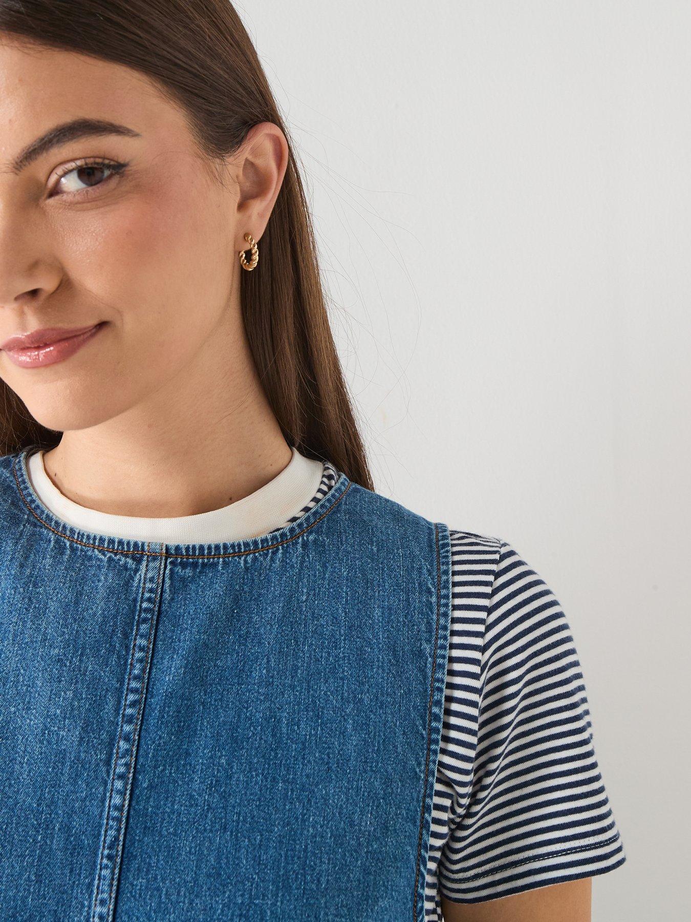 Image 4 of 6 of Tommy Jeans A-Line Chambray Dress - Denim Blue