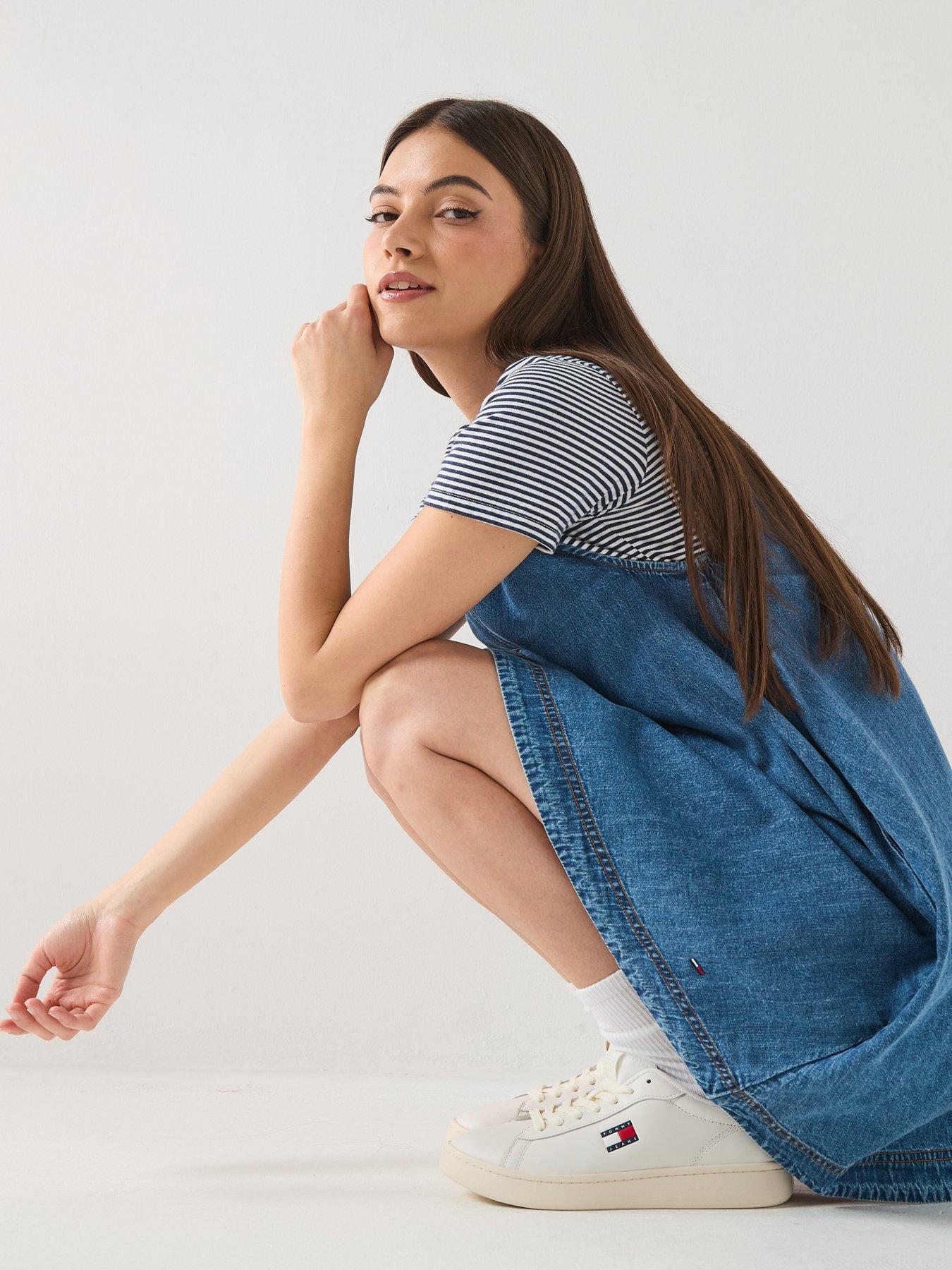 Image 5 of 6 of Tommy Jeans A-Line Chambray Dress - Denim Blue
